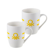 BENETTON Kaffeebecherset Rainbow weiß Keramik Rainbow - weiß/gelb - BENETTON