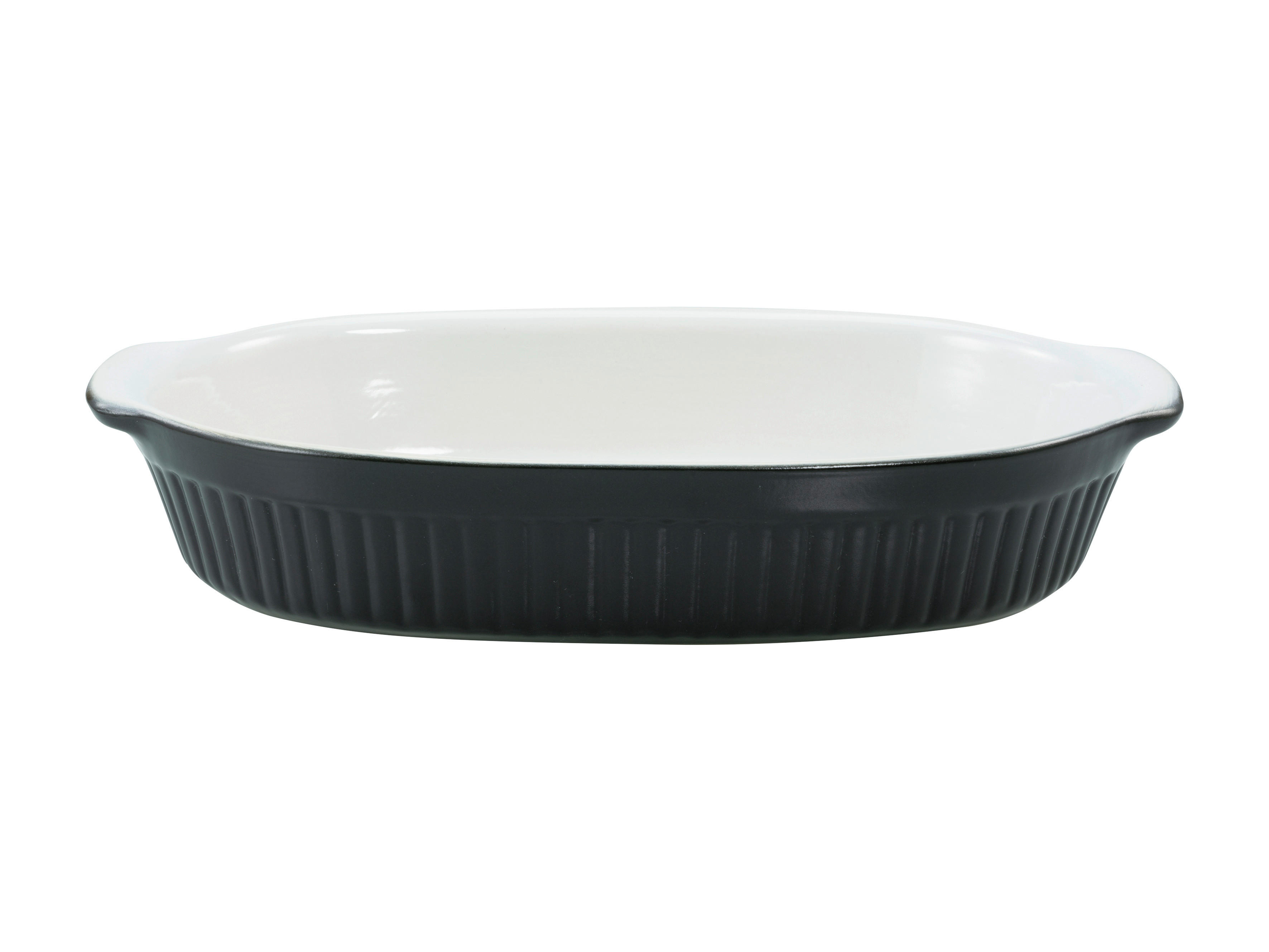 CreaTable Auflaufform Classic BLACK & WHITE schwarz Steinzeug B/H/L: ca. 19x5x33,5 cm Classic BLACK & WHITE - schwarz (33,50/19,00/5,00cm) - CreaTable