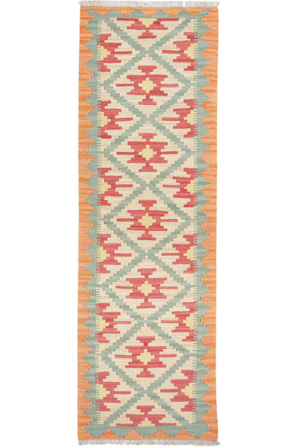 PersaTepp Teppich Kelim Gashgai grün B/H/L: ca. 63x1x201 cm Kelim Gashgai - beige/grün (201,00/63,00/1,00cm) - PersaTepp