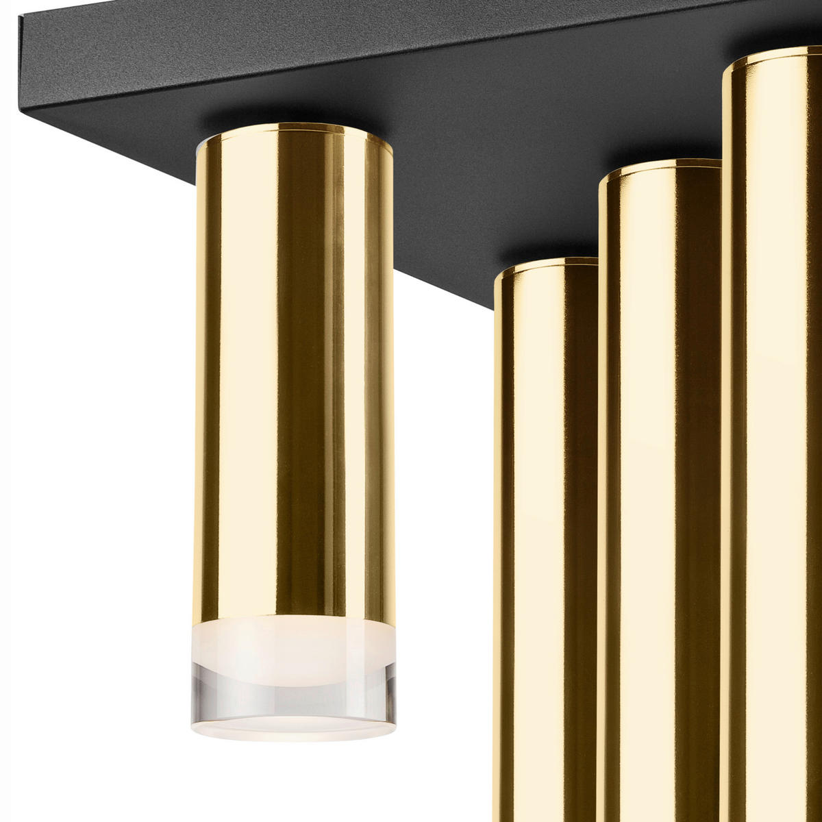 Lamkur Deckenleuchte schwarz gold Stahl B/H/L: ca. 30x31,5x30 cm E27 5 Brennstellen DIEGO - gold/schwarz (30,00/30,00/31,50cm) - Lamkur