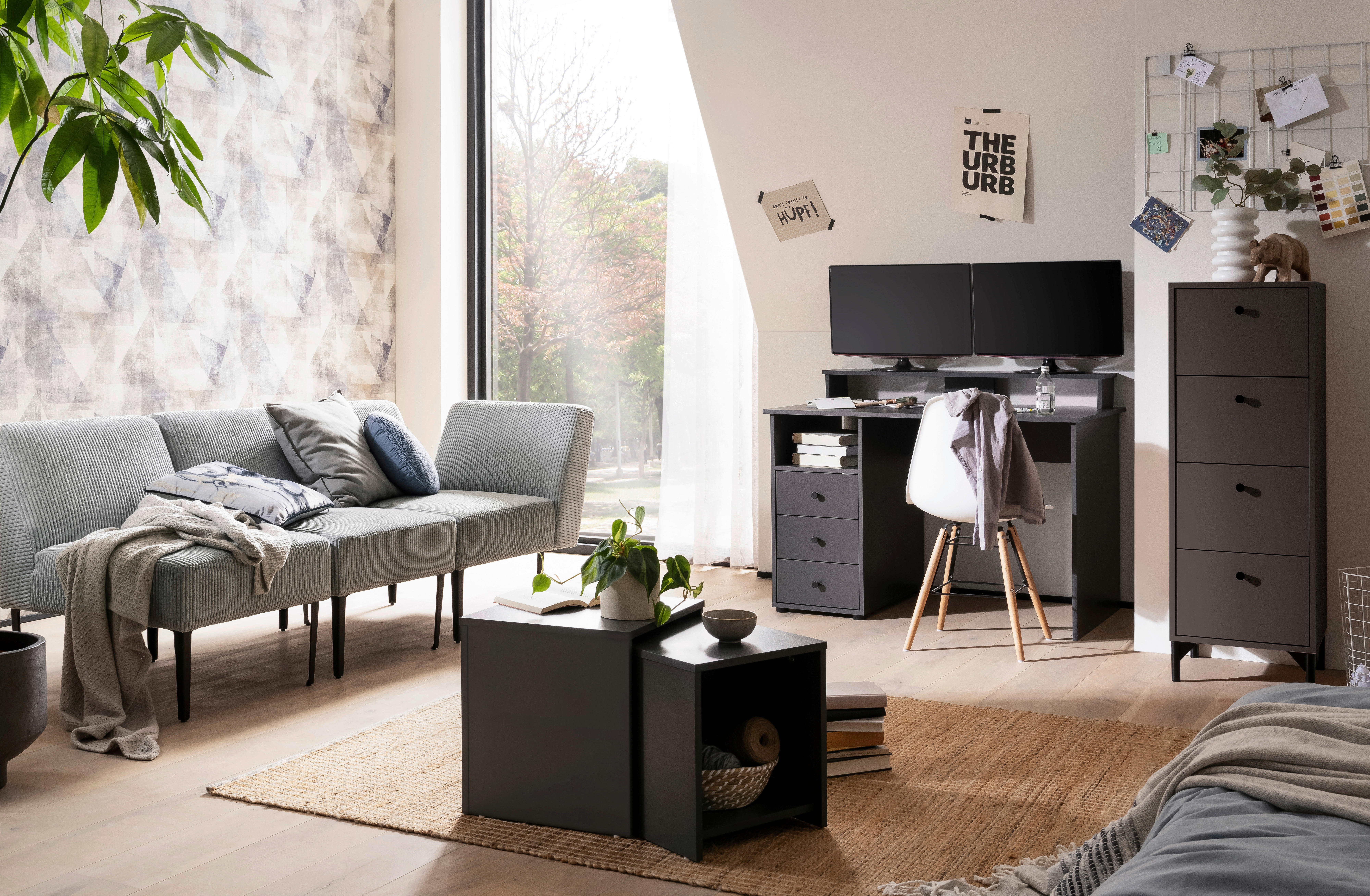 Monitoraufsatz Smash anthrazit B/H/T: ca. 110x12,7x20 cm Smash - anthrazit (110,00/12,70/20,00cm) - Möbelpartner