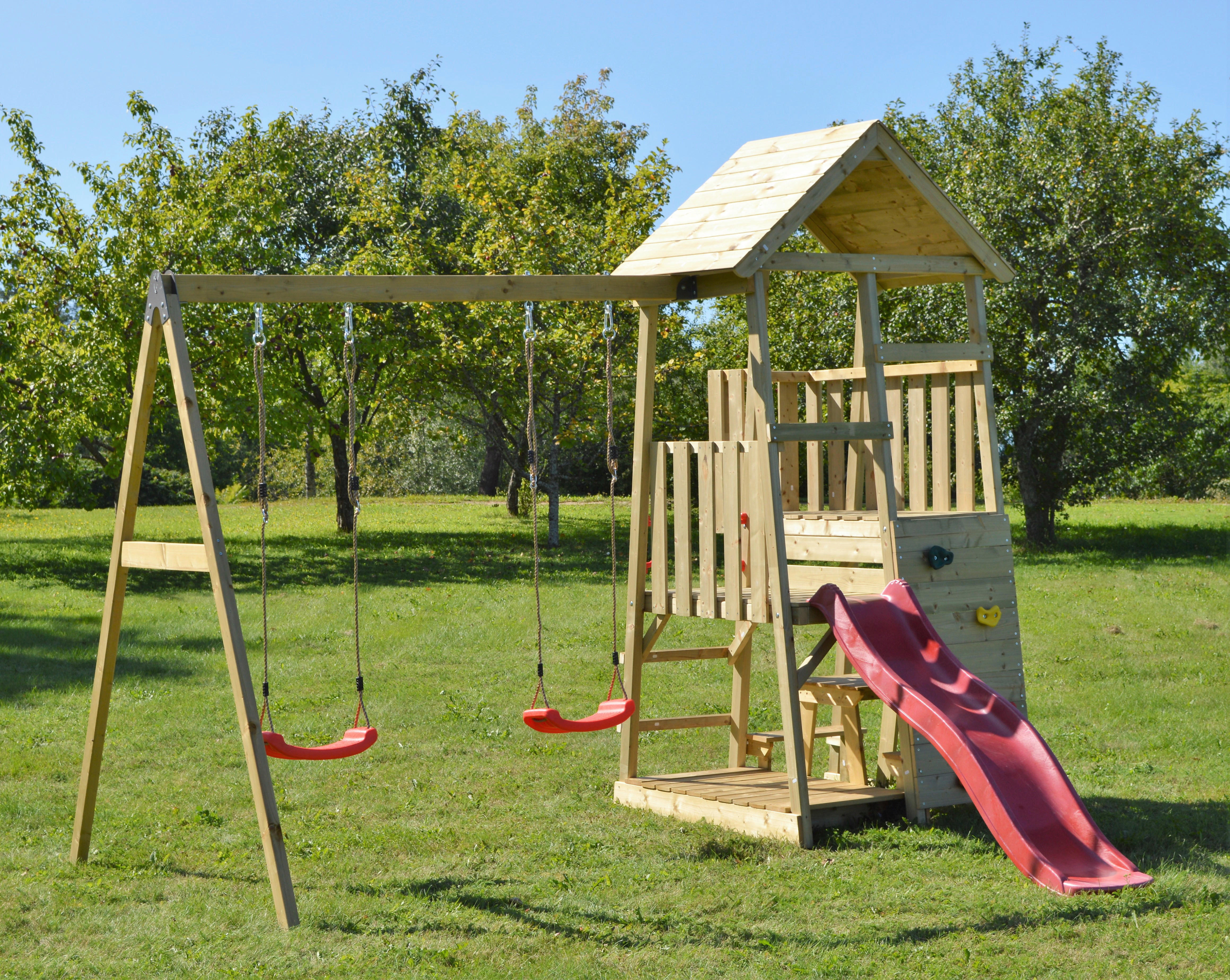 Wendi Toys Stelzenspielhaus Flamingo natur B/H/L: ca. 340x270x280 cm Flamingo - natur (280,00/340,00/270,00cm) - Wendi Toys