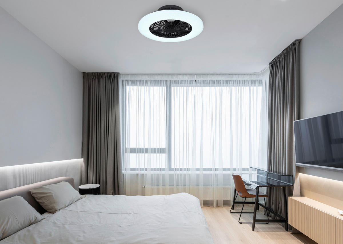 GLOBO LED-Deckenventilator schwarz Opal H/D: ca. 16x52,5 cm max. 30 W TRAVO - schwarz/Opal (52,50/16,00cm) - GLOBO