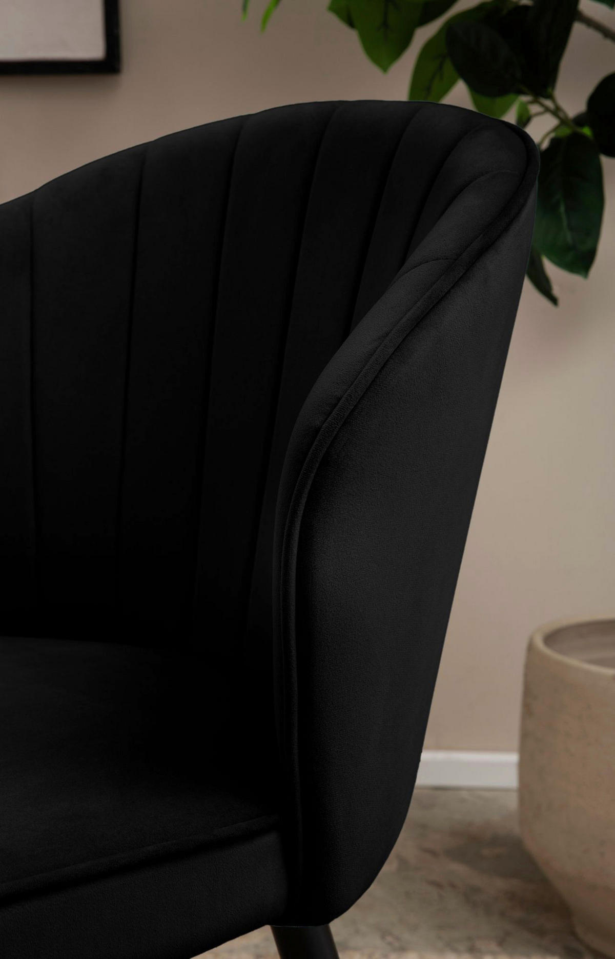 Stuhl 2er Set schwarz Polyester B/H/T: ca. 55x83x53 cm 2er Set - schwarz (55,00/83,00/53,00cm) - Wohnling
