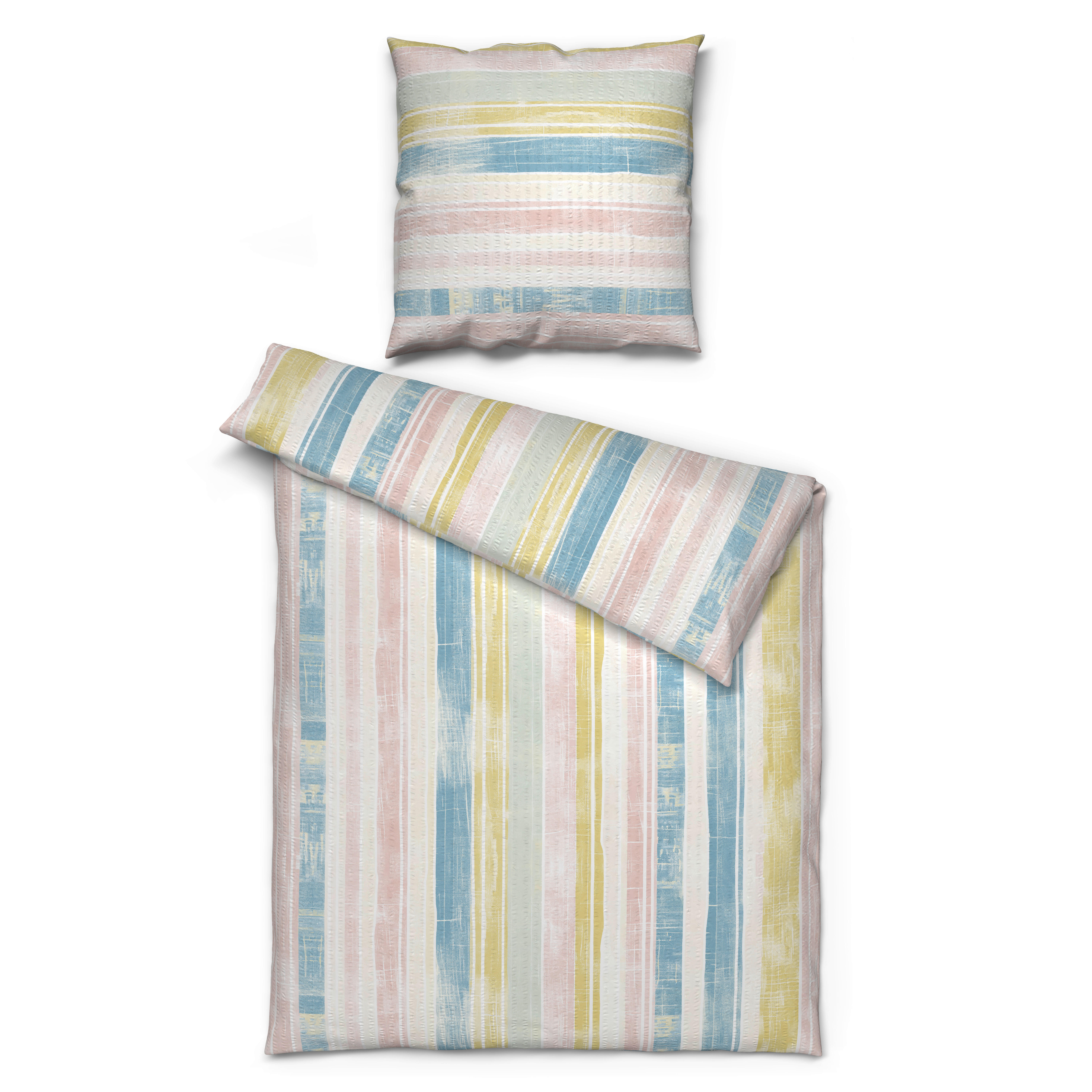 Baumwoll Bettwäsche Seersucker Bettwäsche_Seersucker Streifen bunt - Multi (135,00/200,00cm) - CASTELL
