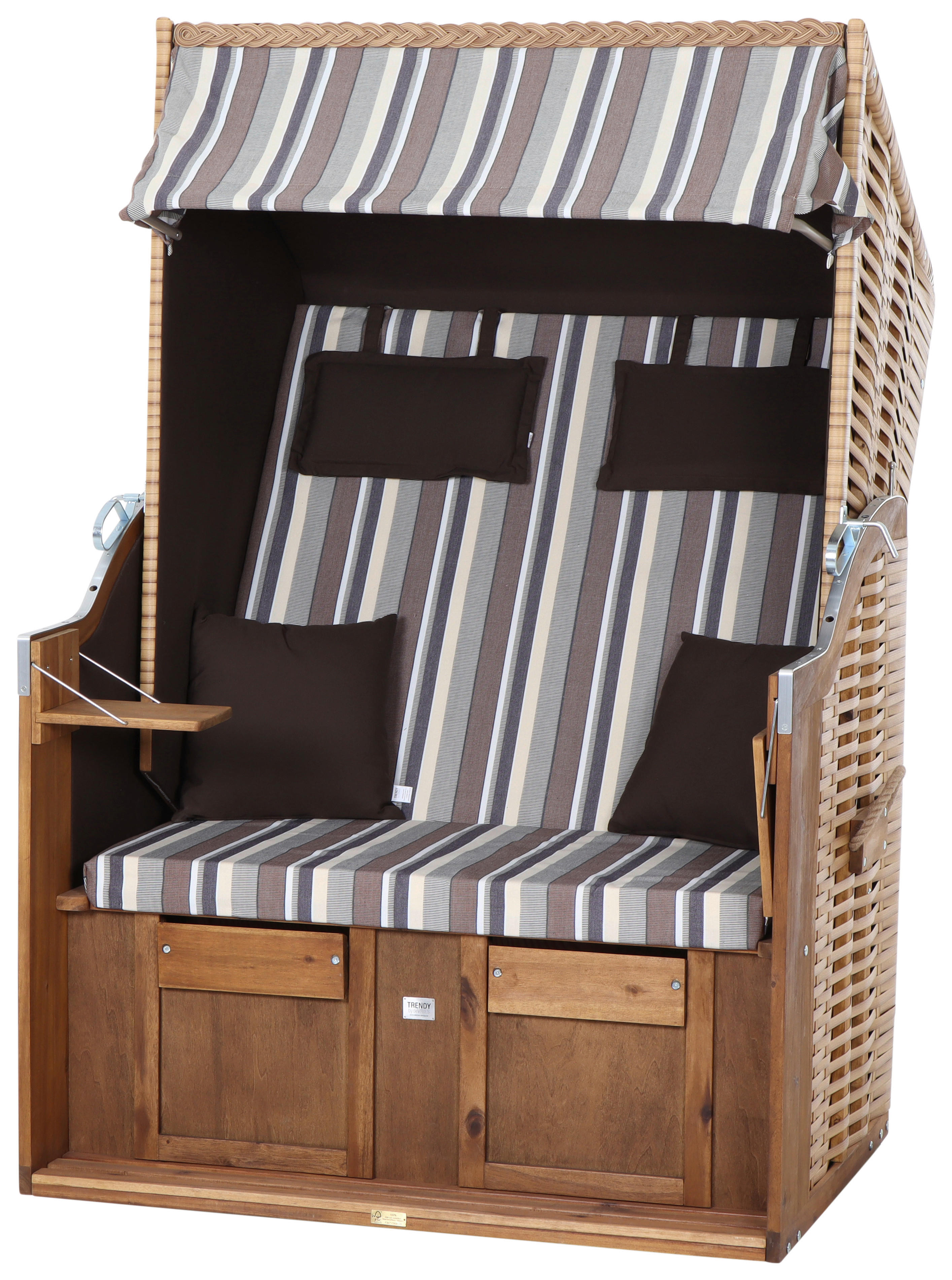 Trendy by DeVries Strandkorb Trend 10+ natur Akazie B/H/L: ca. 80x165x120 cm Trend 10+ - natur (120,00/80,00/165,00cm) - TRENDY by deVries