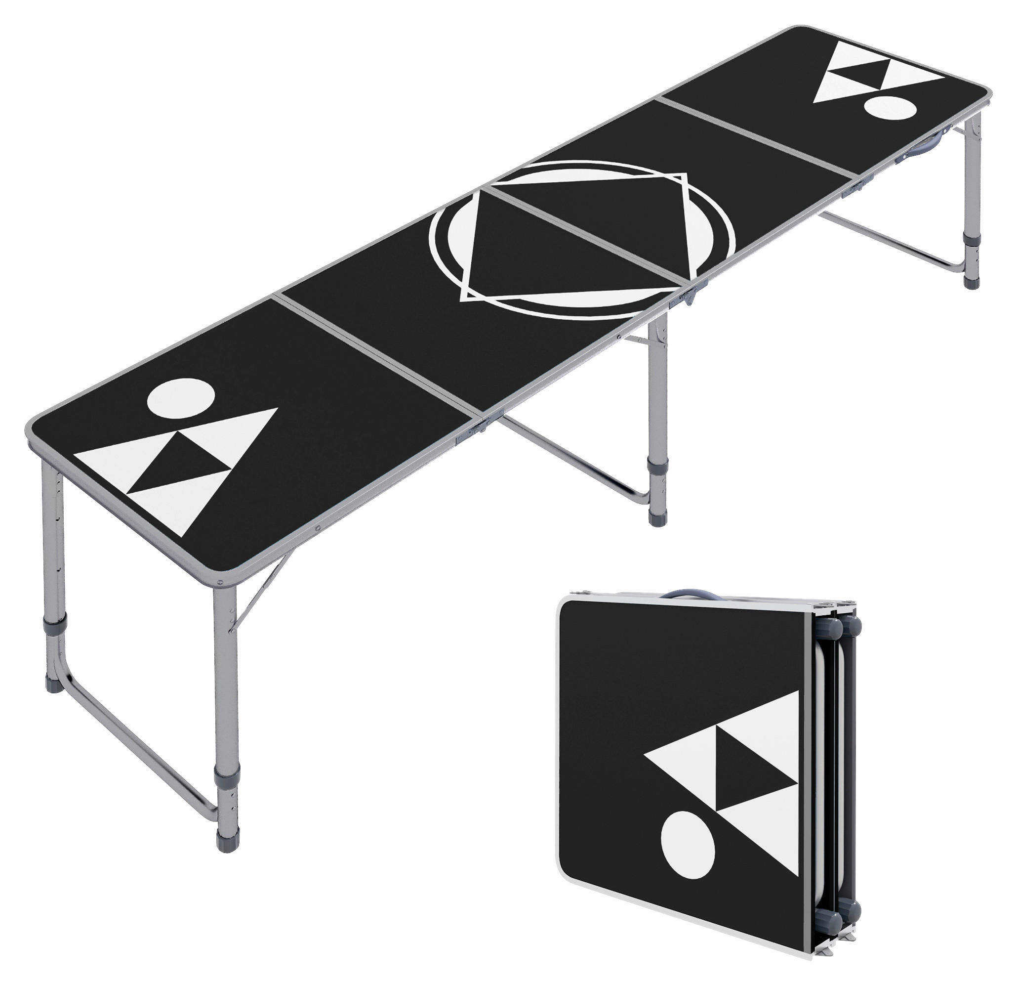 Outsunny Bierpong-Tisch schwarz Aluminium B/H/L: ca. 60x240x70 cm Bierpong_Tisch - schwarz (70,00/60,00/240,00cm) - Outsunny