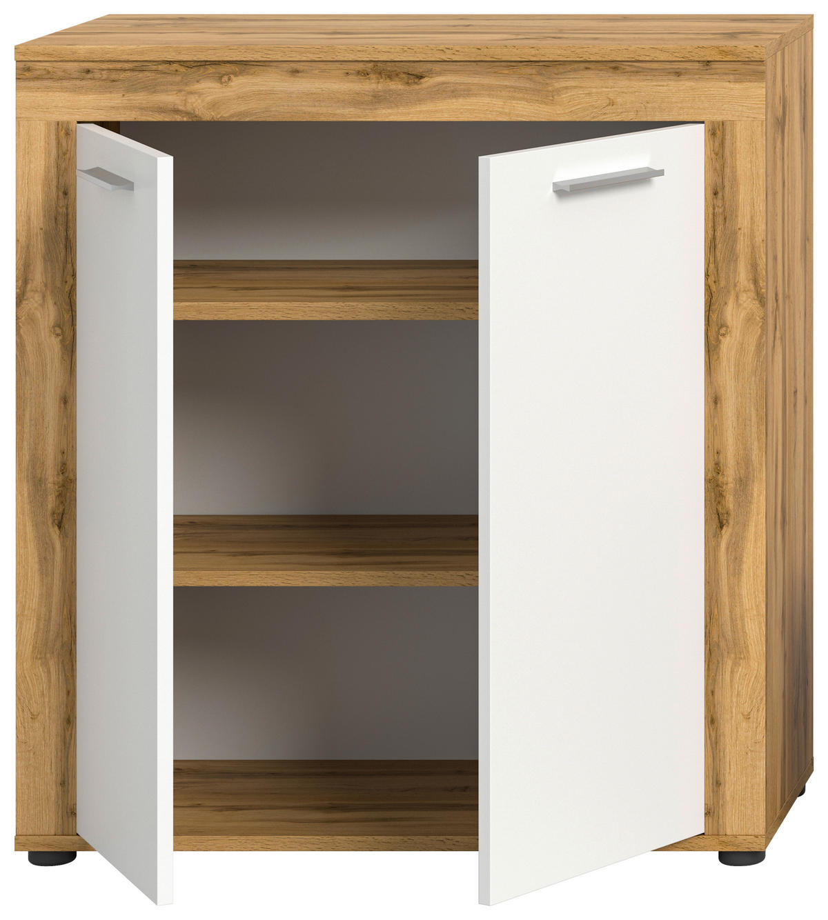 Highboard Jam Eiche Wotan Nachbildung weiß B/H/T: ca. 80x88x35 cm Jam - Eiche/weiß (80,00/88,00/35,00cm) - xonox.home