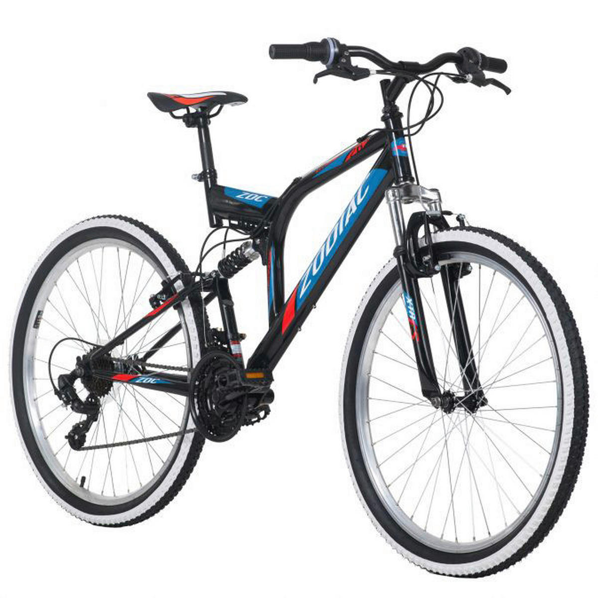KS-Cycling Mountainbike Zodiac Fully Zodiac  26 Zoll Rahmenhöhe 48 cm 21 Gänge schwarz schwarz ca. 26 Zoll Zodiac - blau/schwarz - KS-Cycling