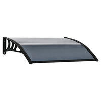 Outsunny Vordach für Haustür schwarz B/H/L: ca. 75x23x100 cm Vordach für Haustür - schwarz (100,00/75,00/23,00cm) - Outsunny