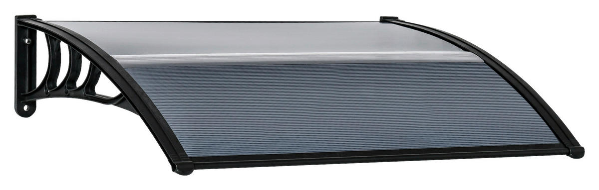 Outsunny Vordach für Haustür schwarz B/H/L: ca. 75x23x100 cm Vordach für Haustür - schwarz (100,00/75,00/23,00cm) - Outsunny