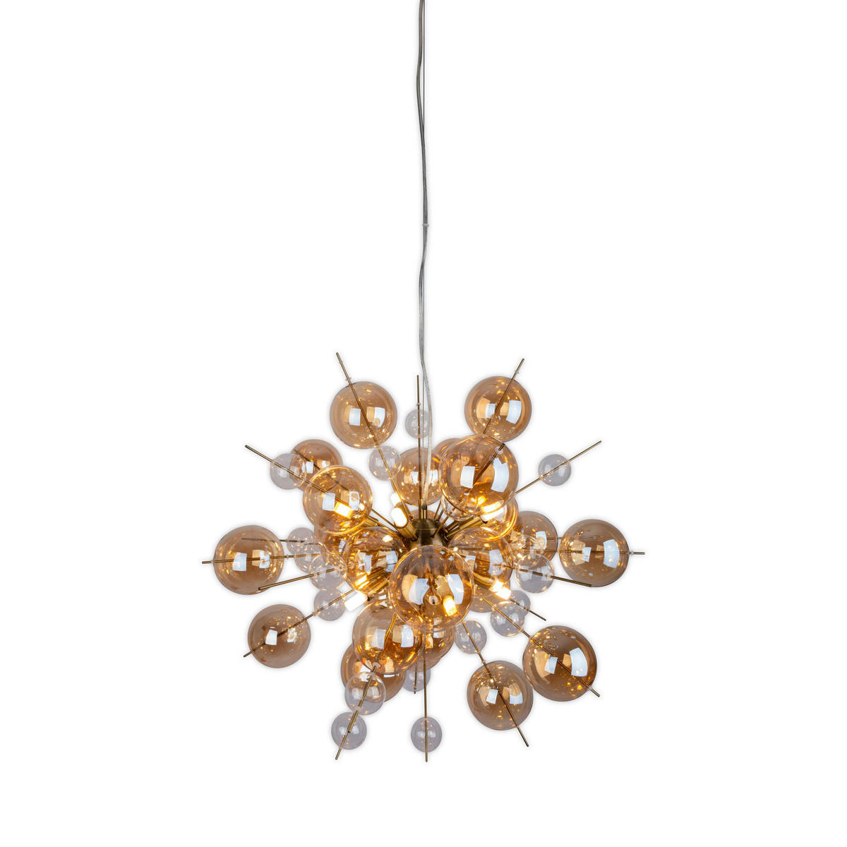 Näve Leuchten Pendelleuchte amber Glas Metall B/H/T/D: ca. 65x150x65x65 cm G9 10 Brennstellen EXPLOSION - amber (65,00/150,00/65,00cm) - Näve Leuchten