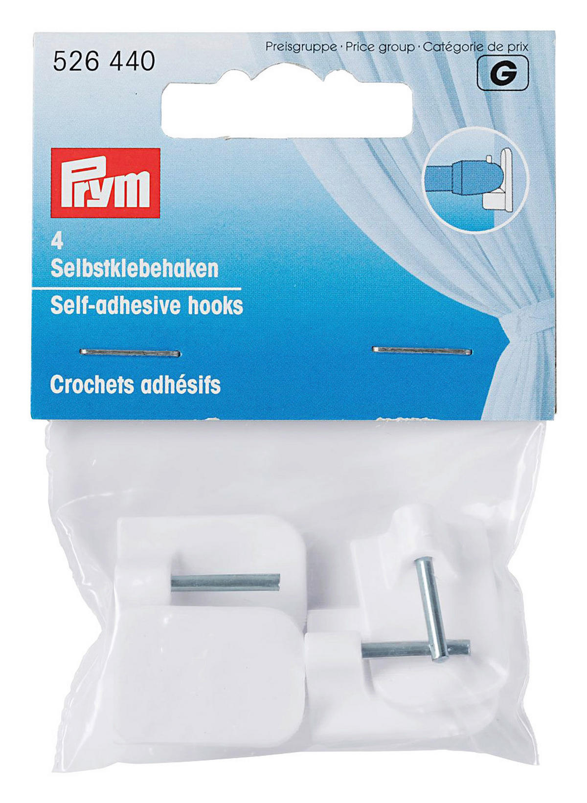 Klebehaken weiß 4 Packstücke Selbstklebehaken_Prym_4erPack - weiß - Prym
