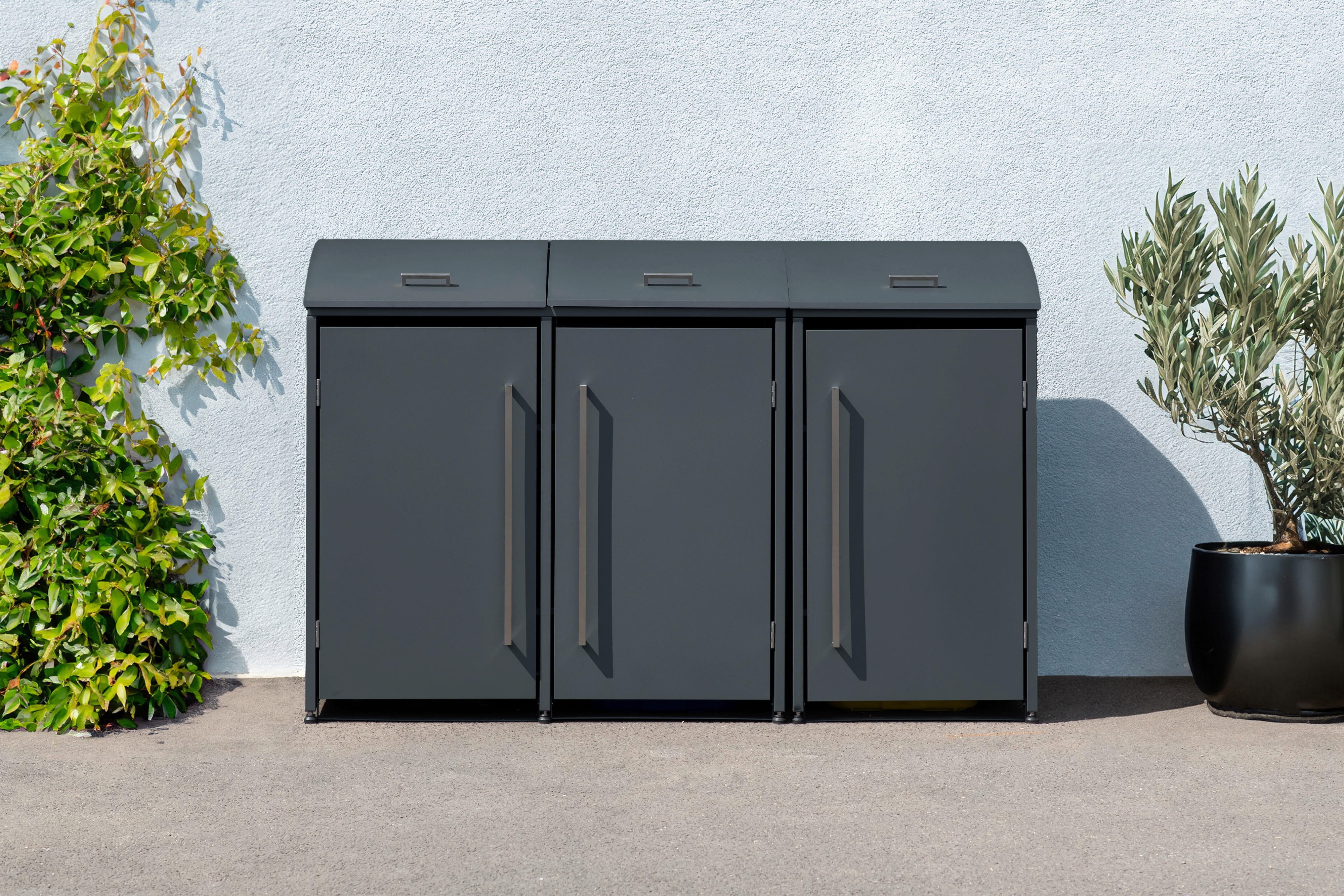 Westmann Mülltonnenbox Moderna anthrazit B/H/L: ca. 211x135x83 cm Moderna - anthrazit (83,00/211,00/135,00cm) - Westmann