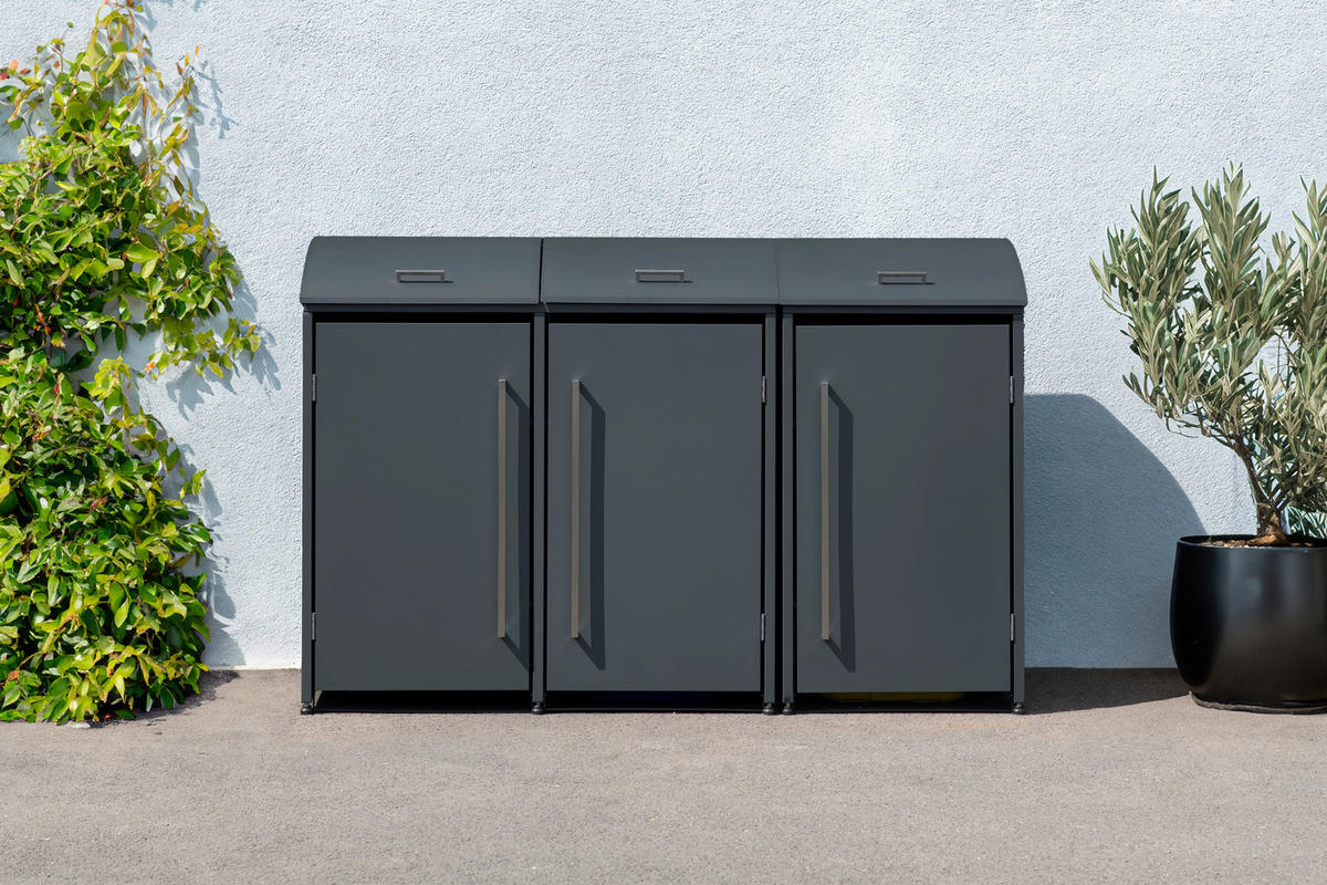 Westmann Mülltonnenbox Moderna anthrazit B/H/L: ca. 211x135x83 cm Moderna - anthrazit (83,00/211,00/135,00cm) - Westmann