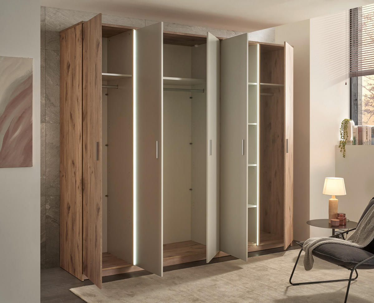Kleiderschrank Moledo Eiche Viking Nachbildung B/H/T: ca. 251x227x60 cm Moledo - (251,00/227,00/60,00cm)