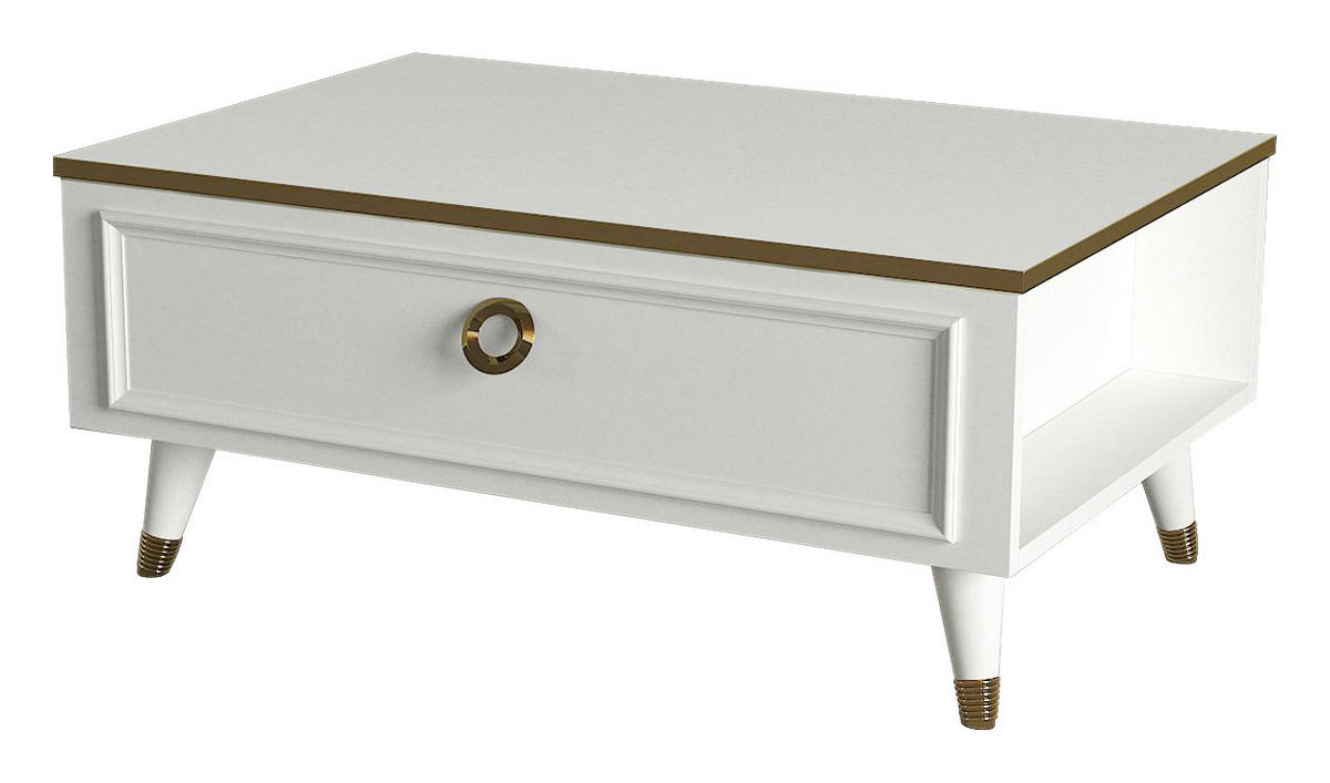 Couchtisch Cornelia weiß B/H/T: ca. 90x40x38,2 cm Cornelia - weiß (90,00/40,00/38,20cm) - moebel17