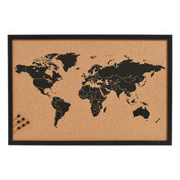 Zeller Pinboard World World - schwarz (59,00/39,50/1,50cm) - Zeller