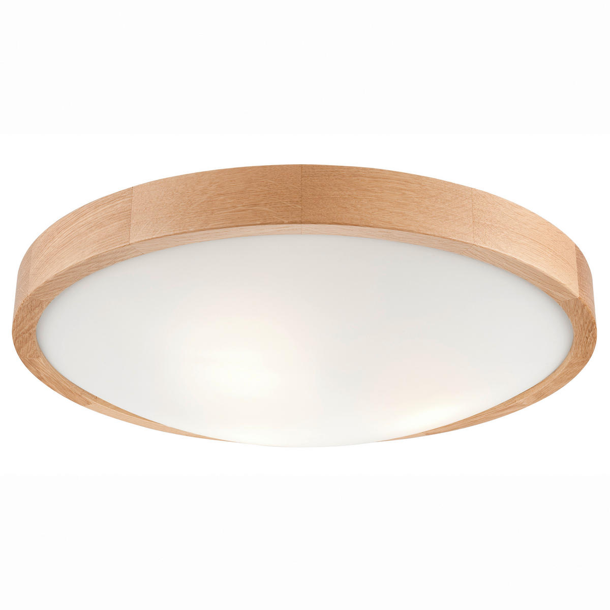 Lamkur Deckenleuchte ANELLO 41308 Eiche Glas Holz H/L: ca. 8x47 cm E27 3 Brennstellen Anello - Eiche (47,00cm) - Lamkur