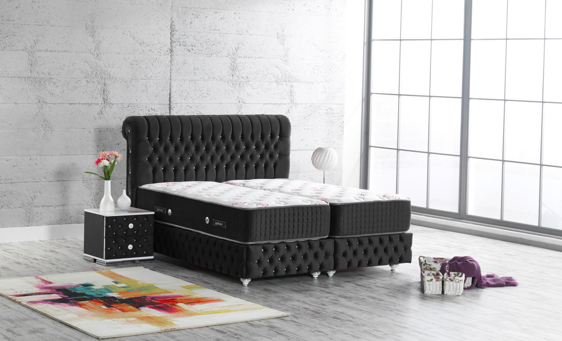 Polsterbett Enzo schwarz Liegefläche B/L: ca. 180x200 cm Enzo - schwarz (188,00/138,00/227,00cm)