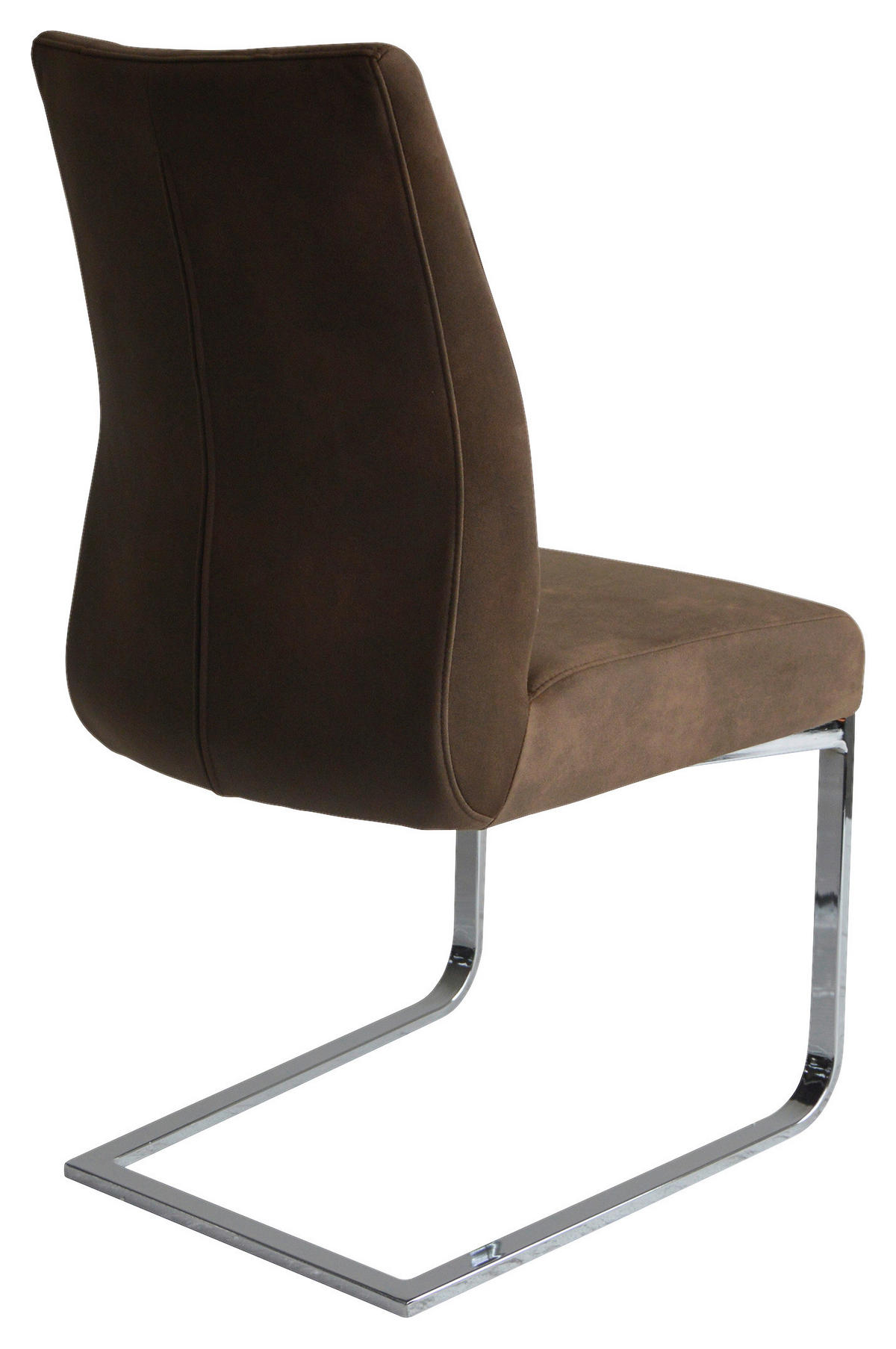 Schwingstuhl MARLEN-XXL  2er-Set dunkelbraun Vintage Chrom Stoff Metall B/H/T: ca. 72x96x80 cm MARLEN-XXL  2er-Set - dunkelbraun/Chrom (72,00/96,00/80,00cm) - byLIVING