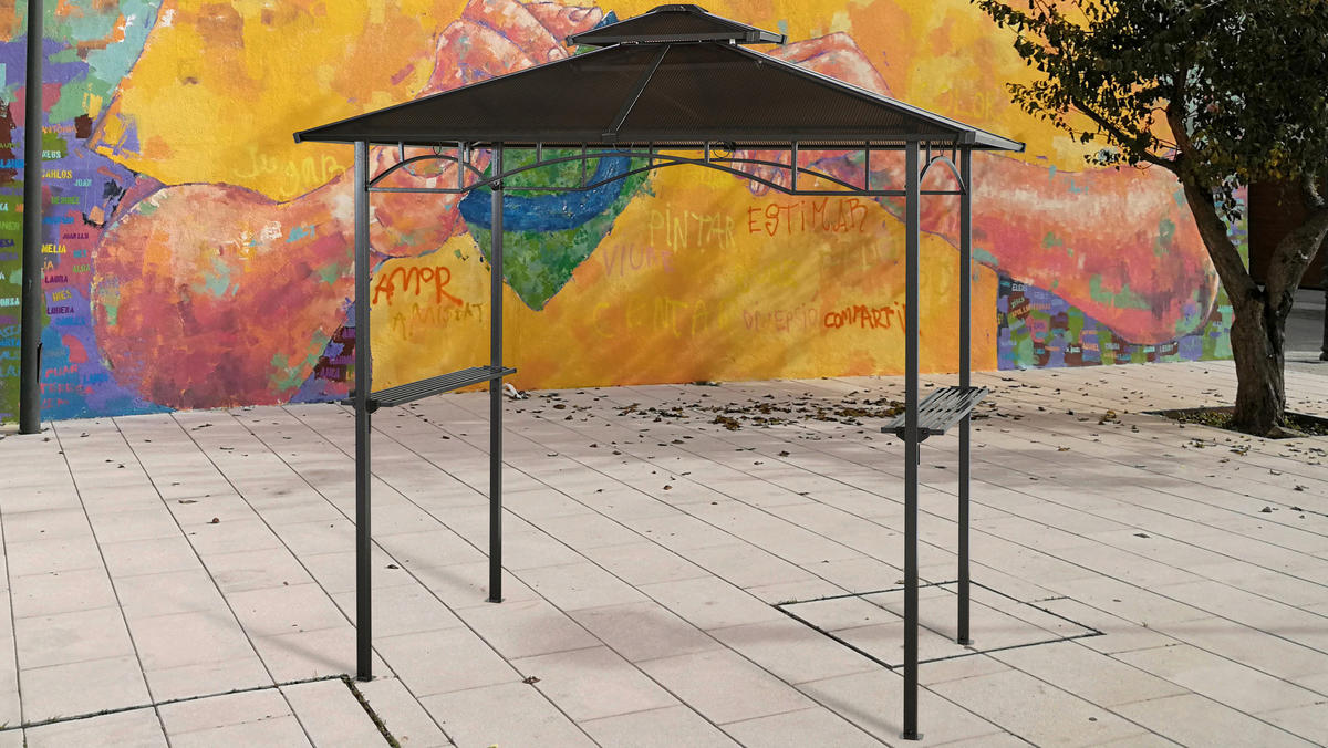 Grasekamp Grill-Pavillon BBQ Hardtop braun Alu B/H/L: ca. 240x245x150 cm BBQ Hardtop - braun (150,00/240,00/245,00cm) - Grasekamp