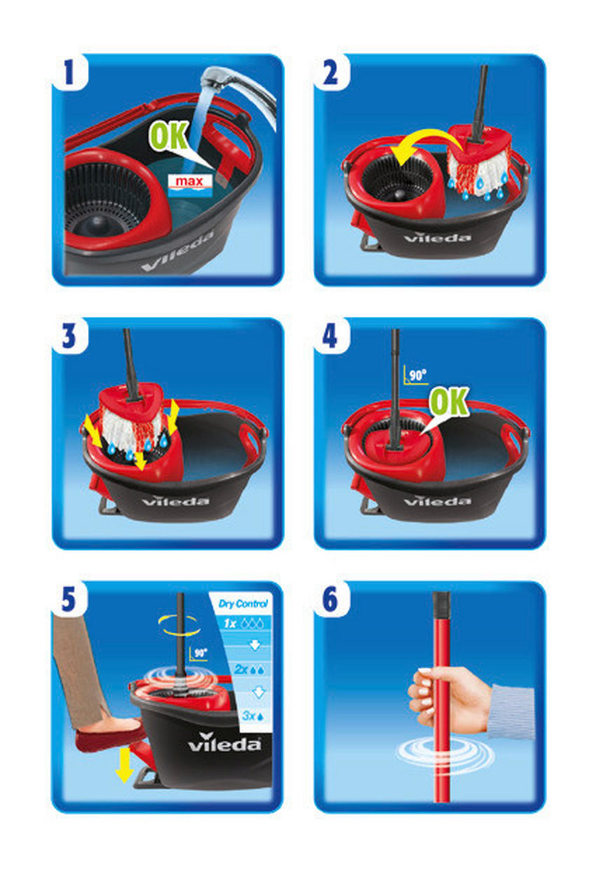 Wischmoppset grau Wischmoppset_Turbo - rot/grau