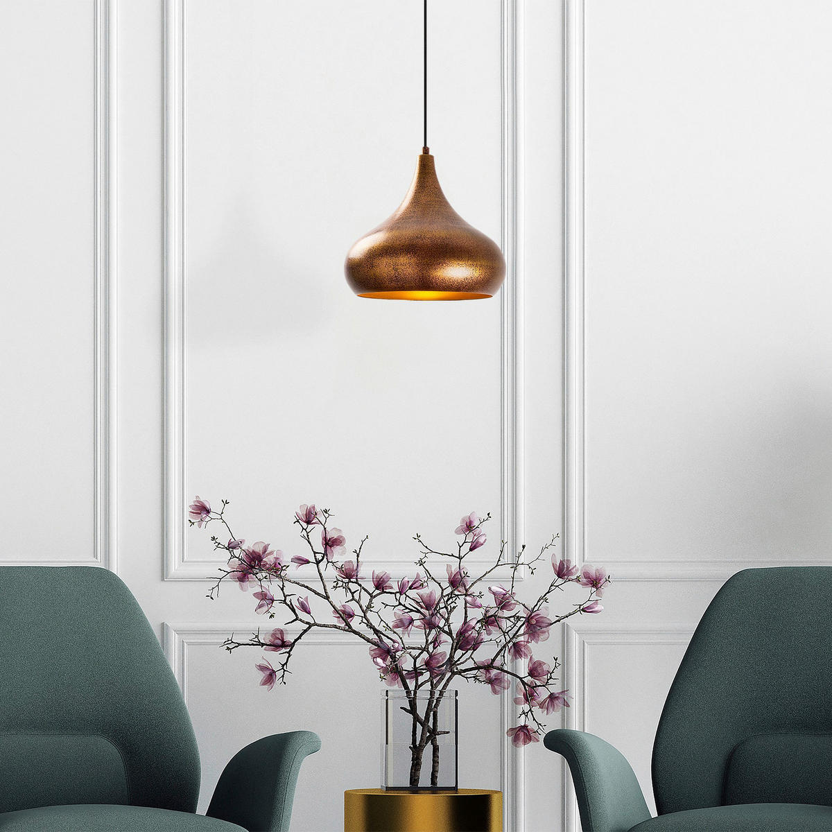 Opviq Pendelleuchte Muba multicolor Metall B/H/T/L/D: ca. 26x128x26x26x26 cm E27 1 Brennstellen Muba - multicolor (26,00/26,00/128,00cm) - Opviq