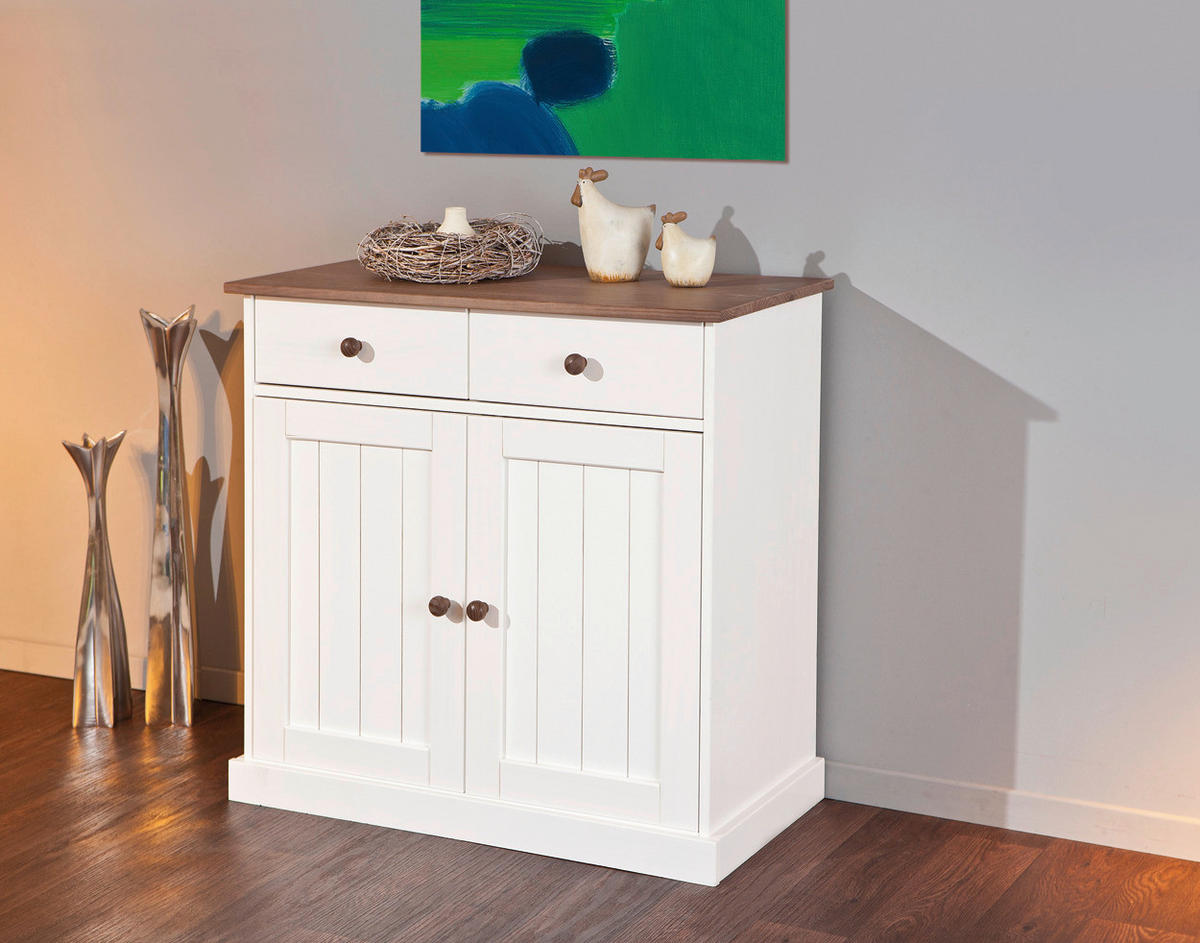Kommode Westerland weiß lackiert B/H/T: ca. 90x86x45 cm Westerland - weiß (90,00/86,00/45,00cm) - Inter Link
