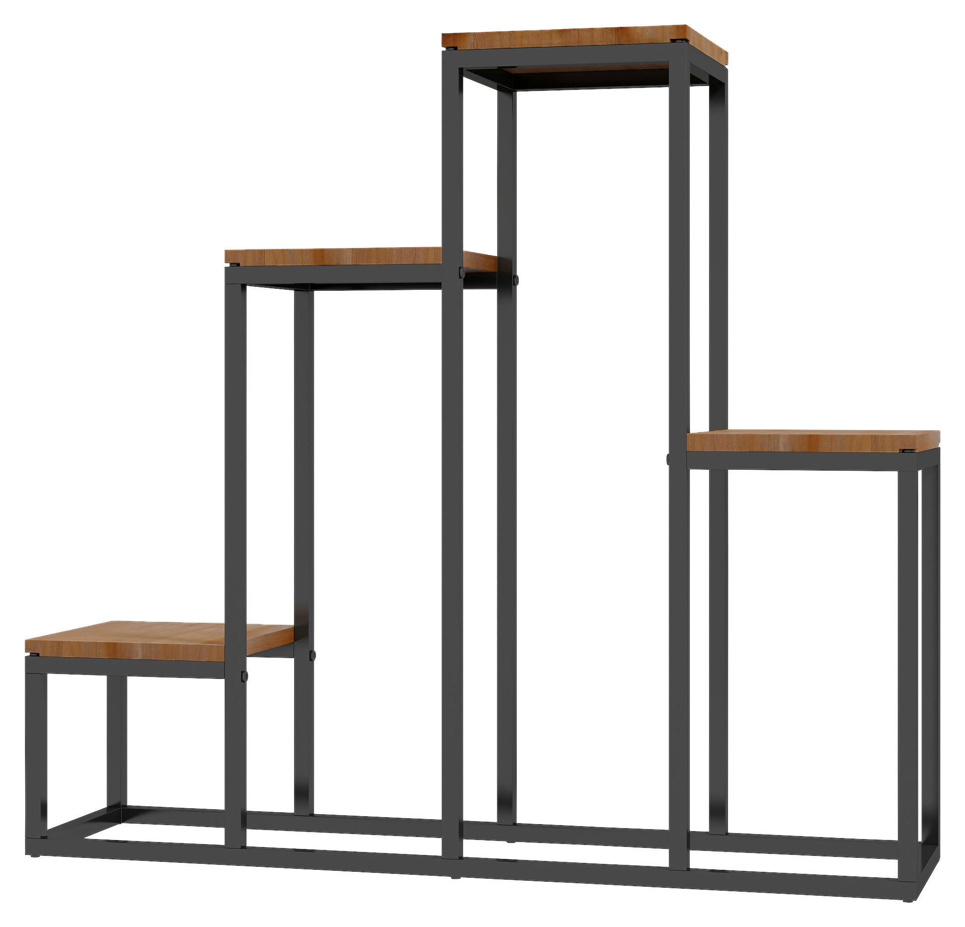Outsunny Blumenregal hellbraun Holz B/H/L: ca. 20x74x80 cm Blumenregal - hellbraun/schwarz (80,00/20,00/74,00cm) - Outsunny