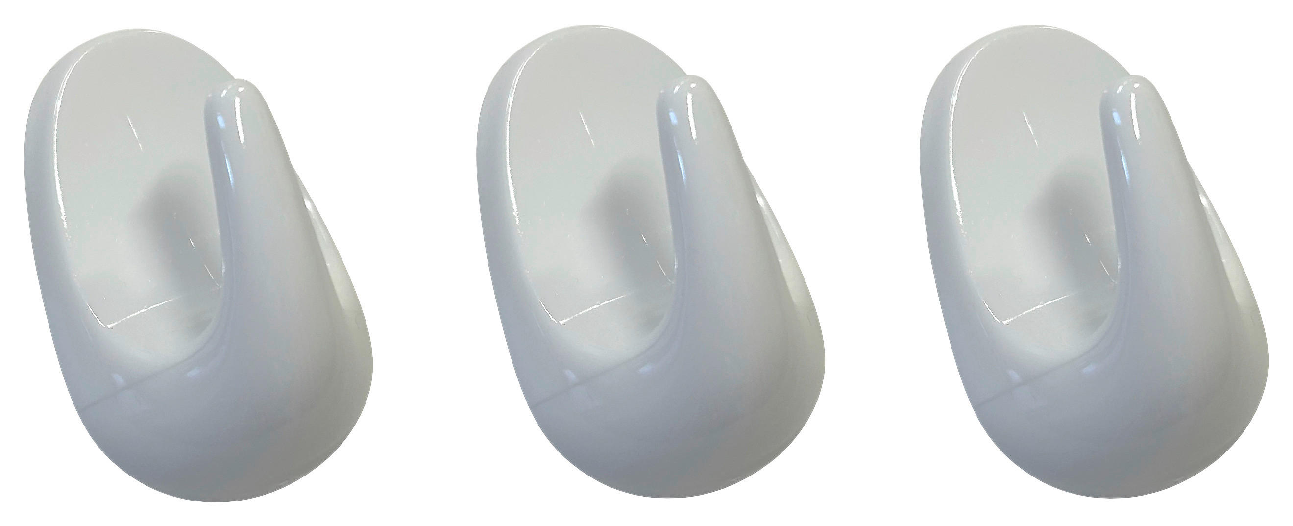 Fackelmann Allroundhaken weiß Kunststoff B/H/T: ca. 7,9x2x17 cm Allroundhaken_Tecno_3erPack - weiß (7,90/2,00/17,00cm) - Fackelmann