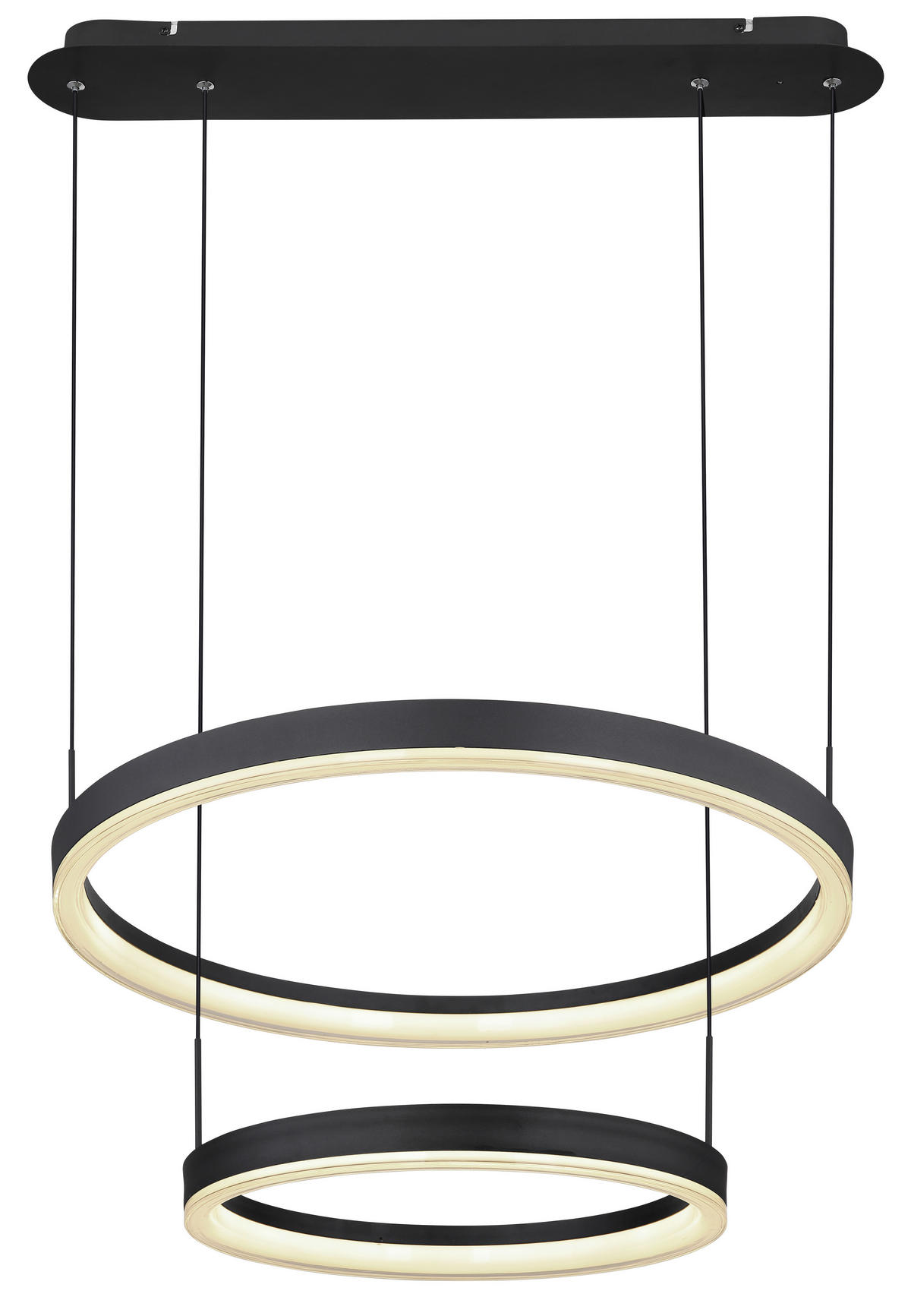 GLOBO Pendelleuchte schwarz Aluminium Metall Acryl B/H/T: ca. 60x150x66,5 cm 1.0 Brennstellen 67189H - schwarz (60,00/150,00/66,50cm) - GLOBO