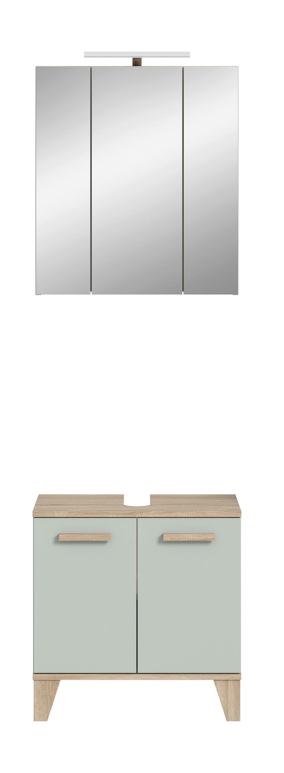 Badezimmer-Set STAR hellgrün Eiche hell Nachbildung B/H/T: ca. 60x190x34 cm STAR - hellgrün (60,00/190,00/34,00cm) - xonox.home