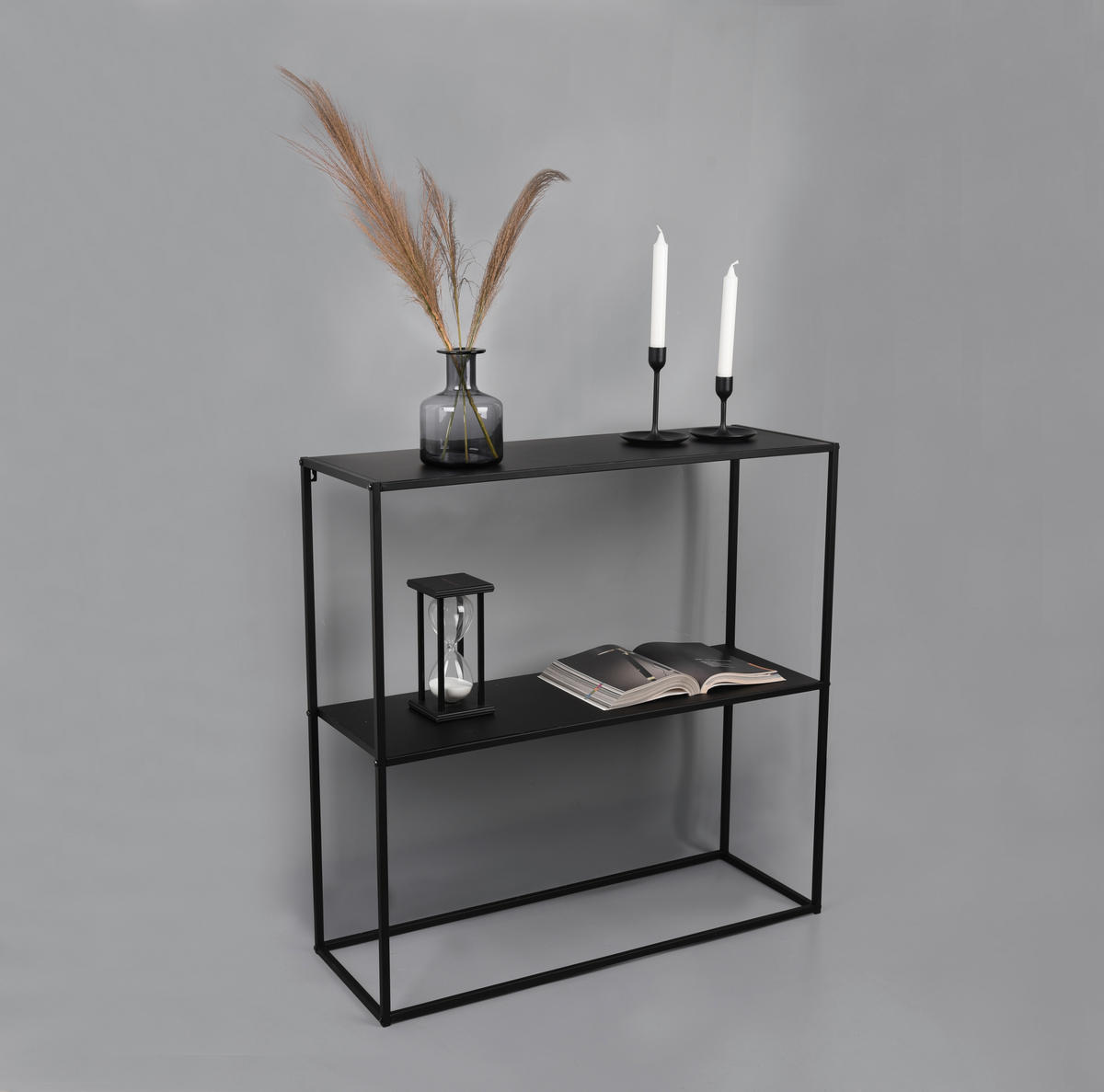Konsolentisch Chloe schwarz Metall B/H/T: ca. 80x80x27 cm Chloe - schwarz (80,00/80,00/27,00cm)