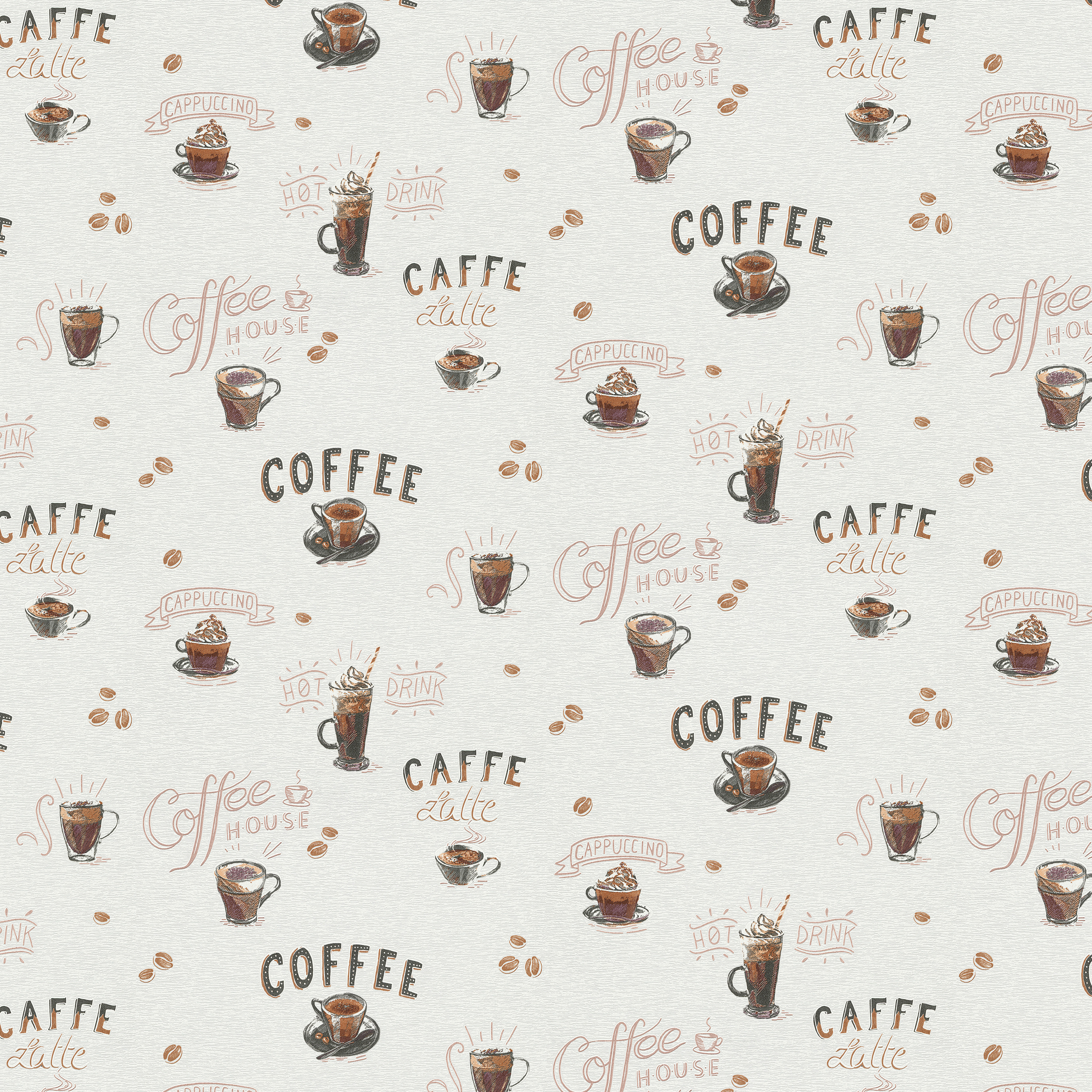 Erismann Vliestapete Coffee creme B/L: ca. 53x1005 cm Vliestapete_10410-14 - creme (53,00/1005,00cm) - Erismann