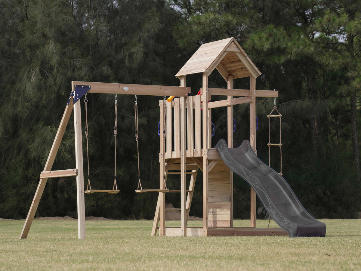 AXI Spielturm Moos braun B/H/L: ca. 342x267x375 cm Moos - braun/grau (375,00/342,00/267,00cm) - AXI