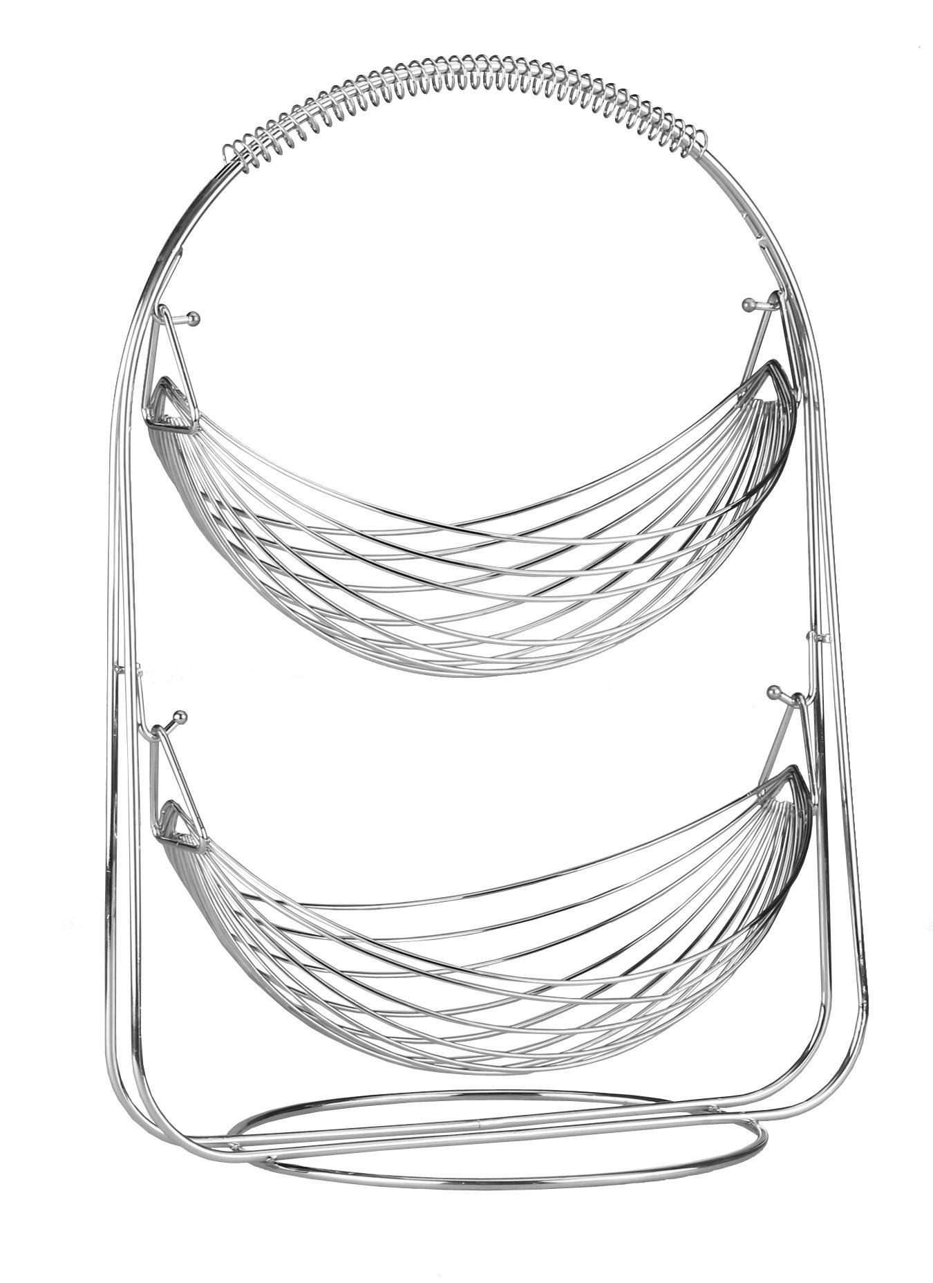 POCOline Obstkorb Chrom Metall B/H/L: ca. 36x42x20,5 cm Obstkorb_2_Etagen - Chrom (20,50/36,00/42,00cm) - POCOline