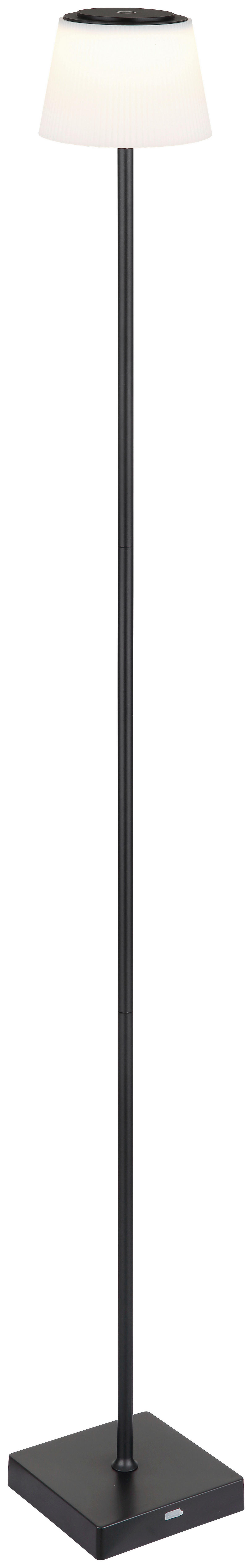 GLOBO LED-Stehleuchte Opal schwarz Kunststoff Metall B/H/T: ca. 14x120x14 cm 1 Brennstellen GREGOIR - schwarz/Opal (14,00/120,00/14,00cm) - GLOBO