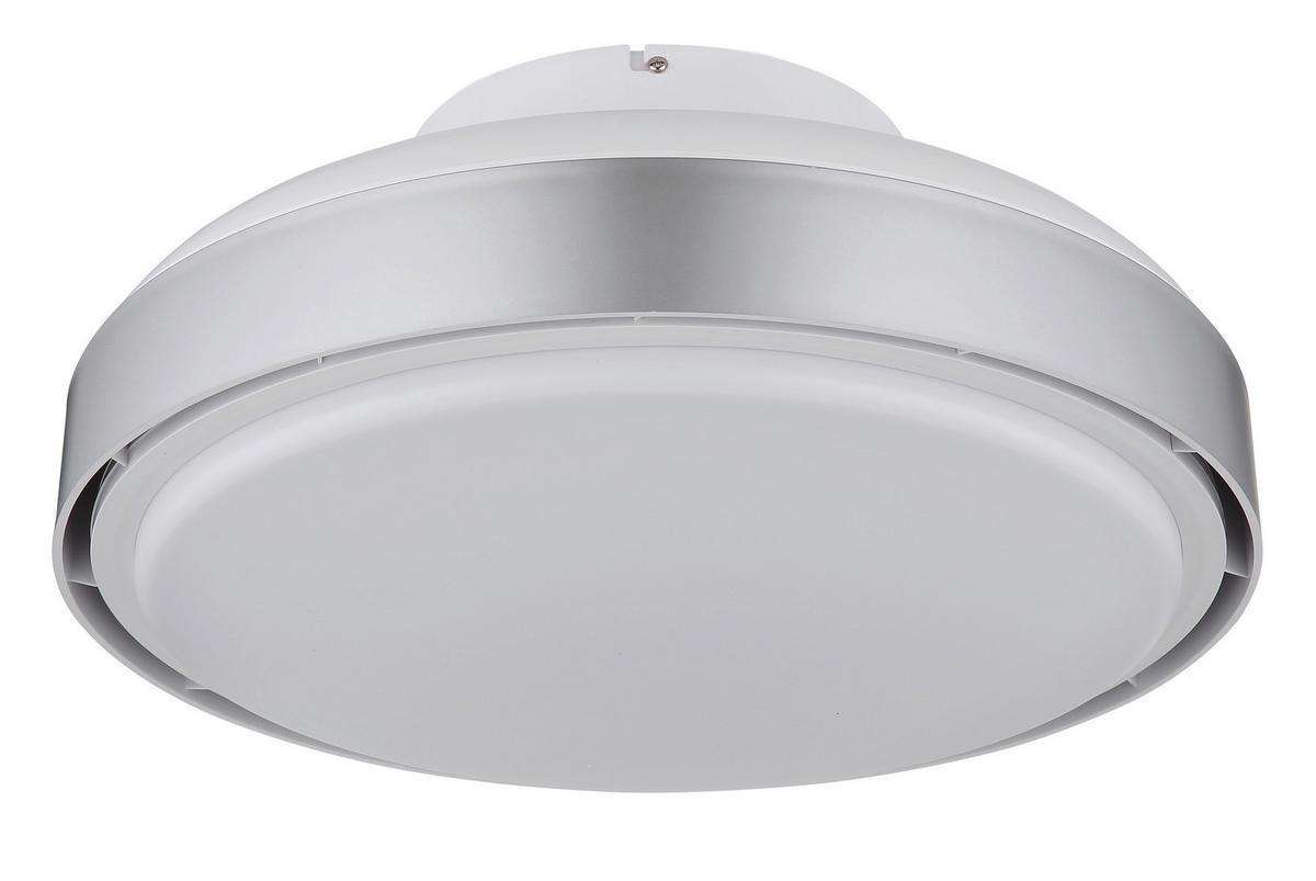 GLOBO LED-Deckenventilator Opal silber weiß Acryl Kunststoff H/D: ca. 20x45 cm 1 Brennstellen CARNEY - weiß/Opal (45,00/20,00cm) - GLOBO