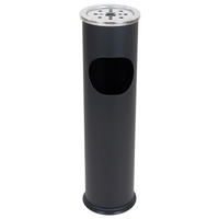 Aschenbecher schwarz Metall Stand-Aschenbecher/-Abfalleimer - schwarz
