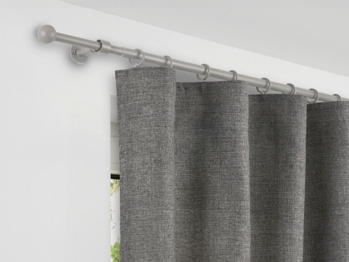 Stilgarnituren Cool-Gray Metall L: ca. 400 cm ausziehbar von ca. 210 bis 400 cm 1.0 Läufe Teleskopgarnitur_2in1 - Cool-Gray (400,00cm) - ondeco