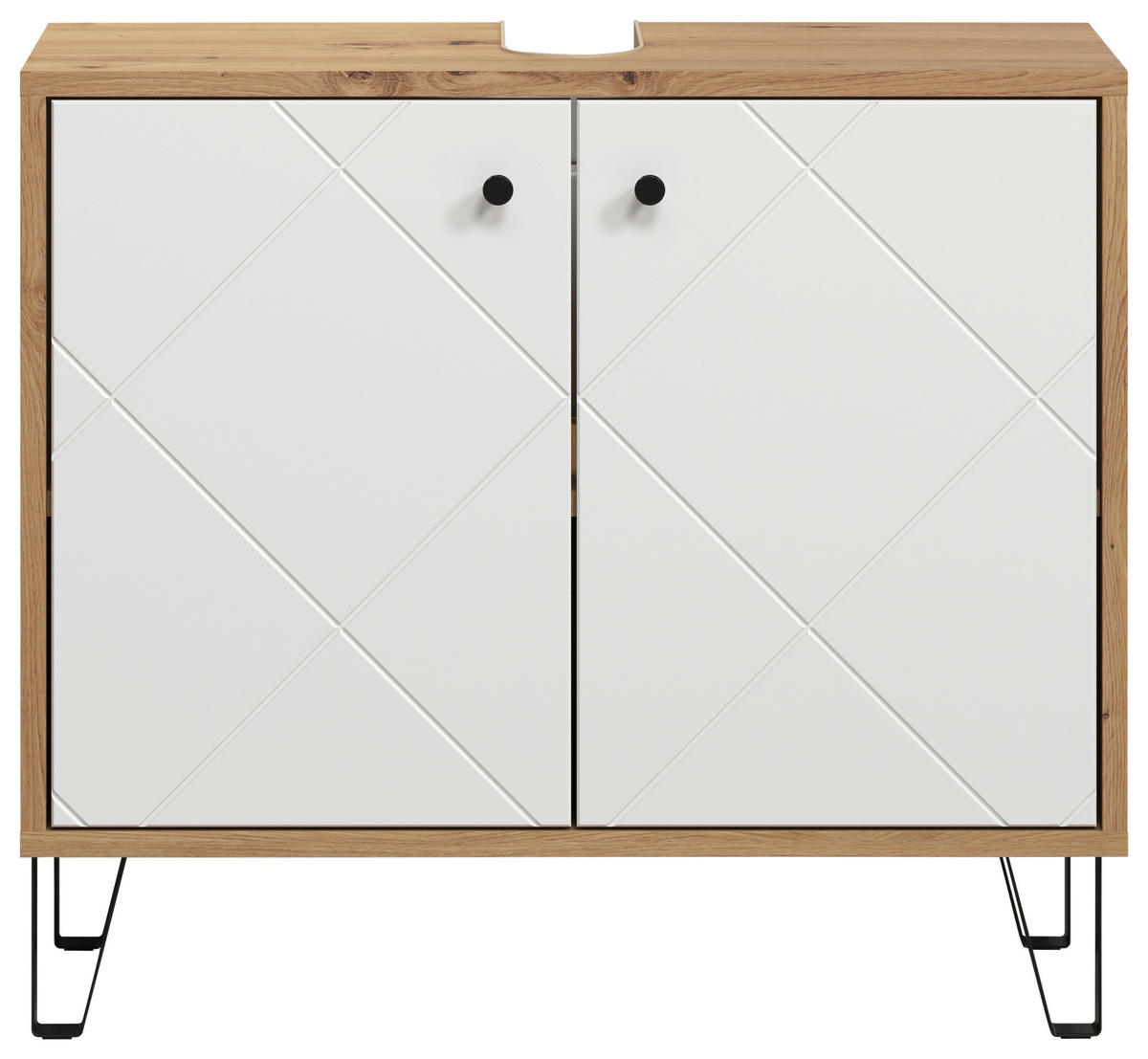 Waschbeckenunterschrank Touch Eiche Artisan Nachbildung weiß matt B/H/T: ca. 69x61x32 cm Touch - Eiche/weiß (69,00/61,00/32,00cm) - Trendteam