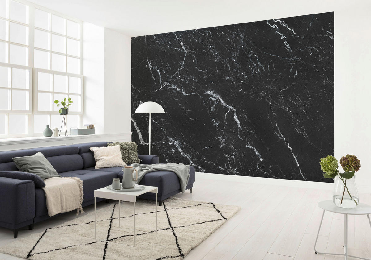 Komar Fototapete Marble Nero B/L: ca. 400x250 cm Marble Nero - (400,00/250,00cm) - Komar