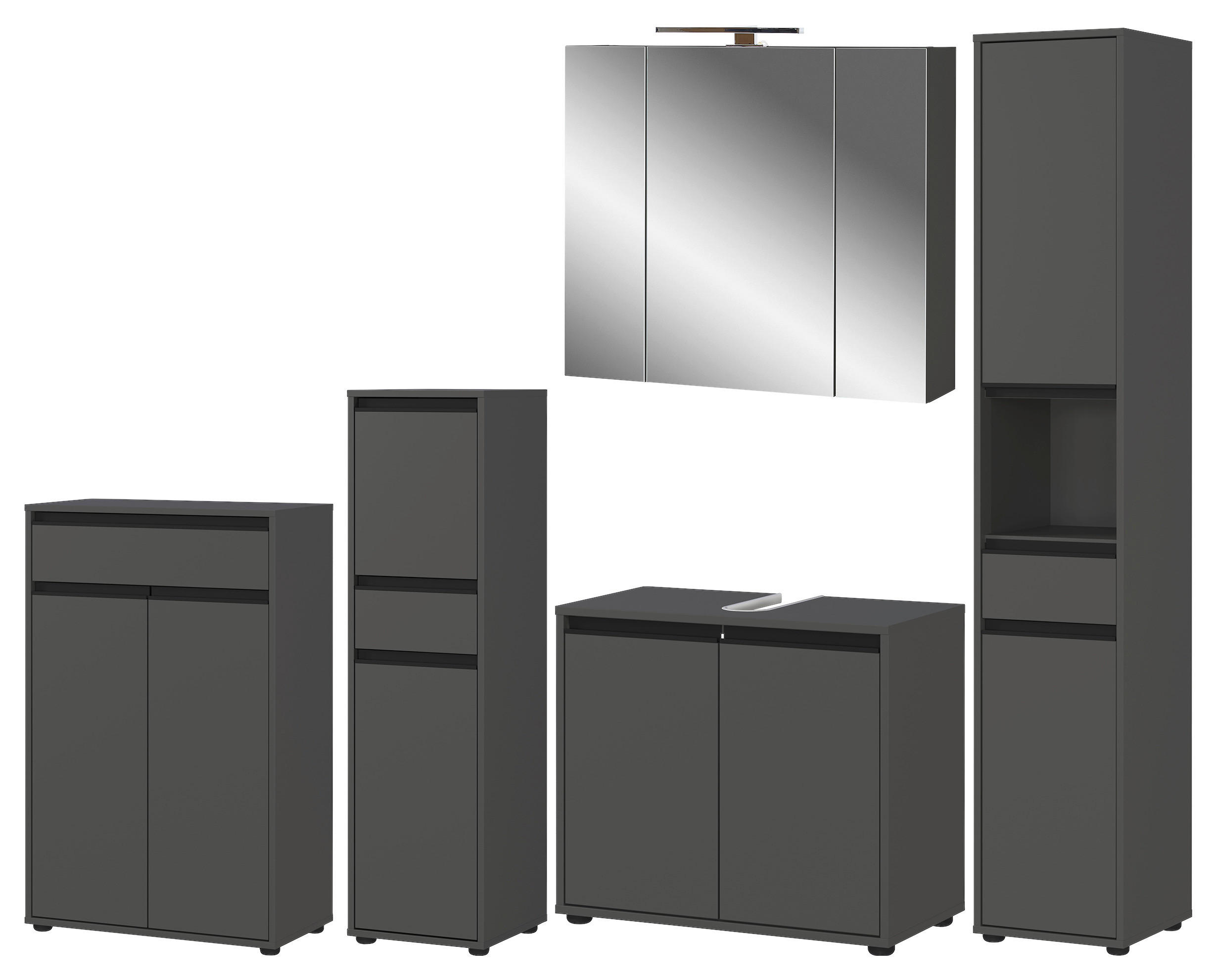 Badezimmer-Set 9932-547 Graphit B/H/T: ca. 250x190x34 cm 9932-547 - Graphit (250,00/190,00/34,00cm) - Germania