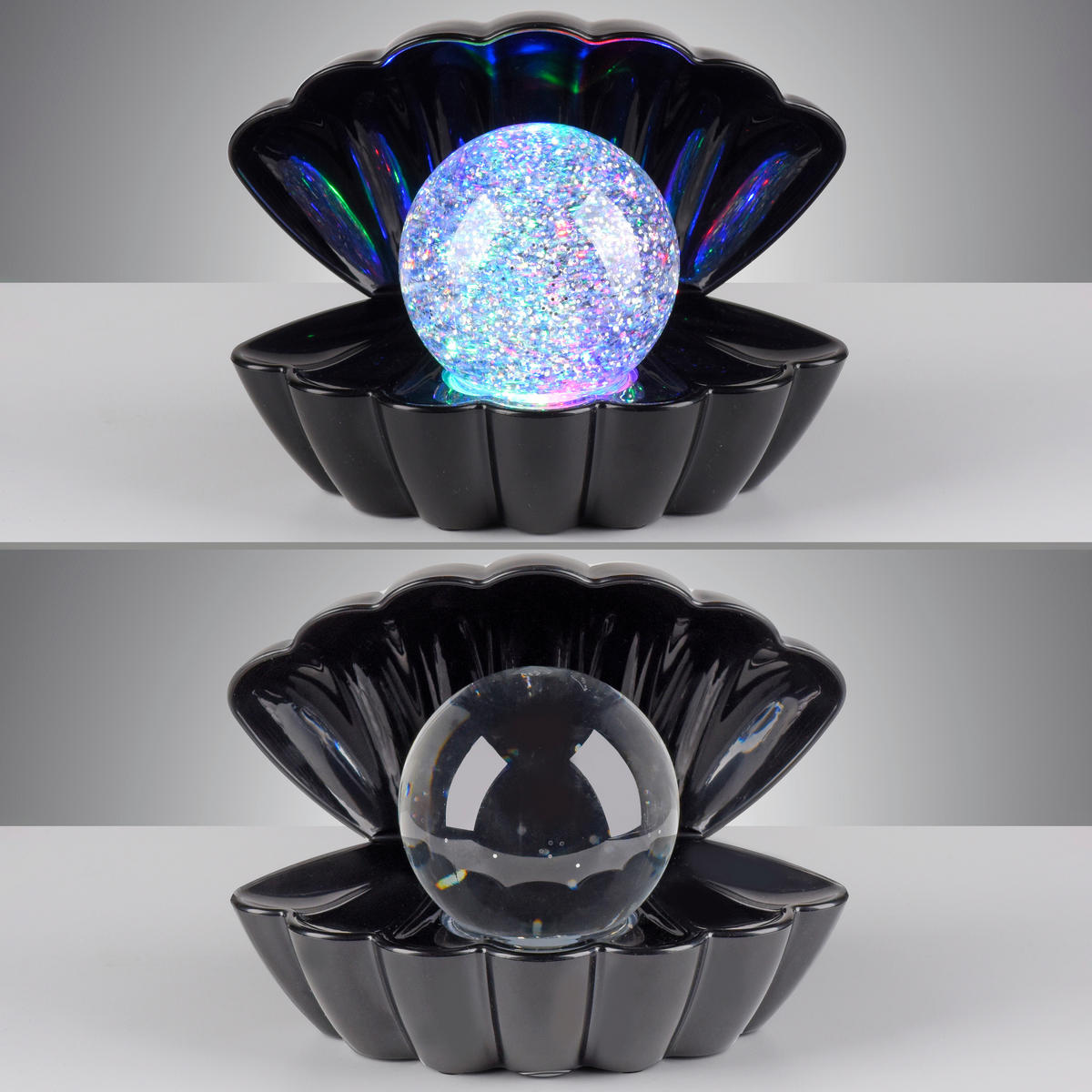 Just Light LED-Dekoleuchte schwarz Kunststoff B/H/D: ca. 18x13x14,8 cm LED-Dekoleuchte_Muschel - schwarz (14,80/13,00cm) - Just Light