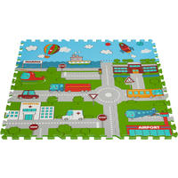 Puzzlematte Straßen bunt B/H/L: ca. 90x1x90 cm Straßen - bunt (90,00/90,00/1,00cm)