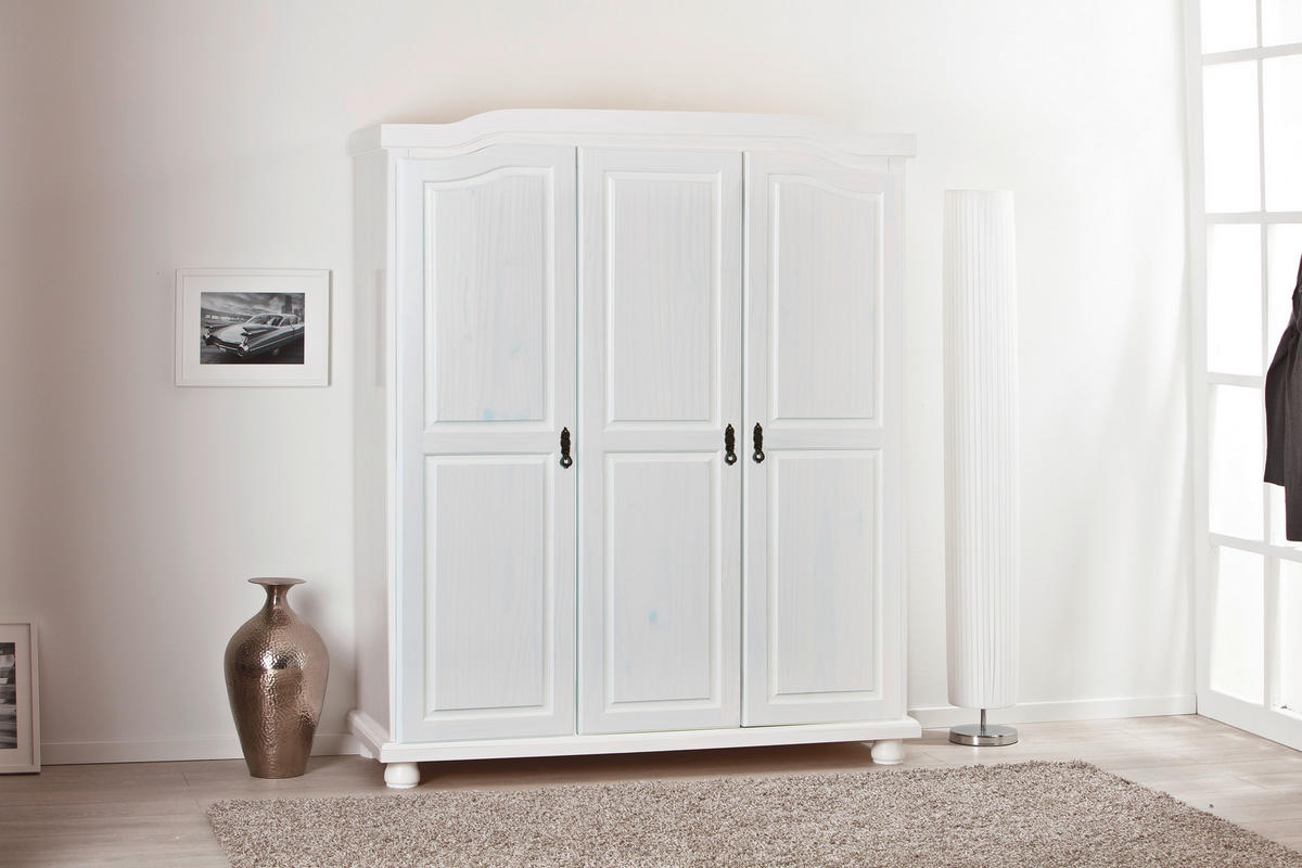 Kleiderschrank Bastian weiß B/H/T: ca. 150x180x56 cm Bastian - weiß (150,00/180,00/56,00cm) - Inter Link