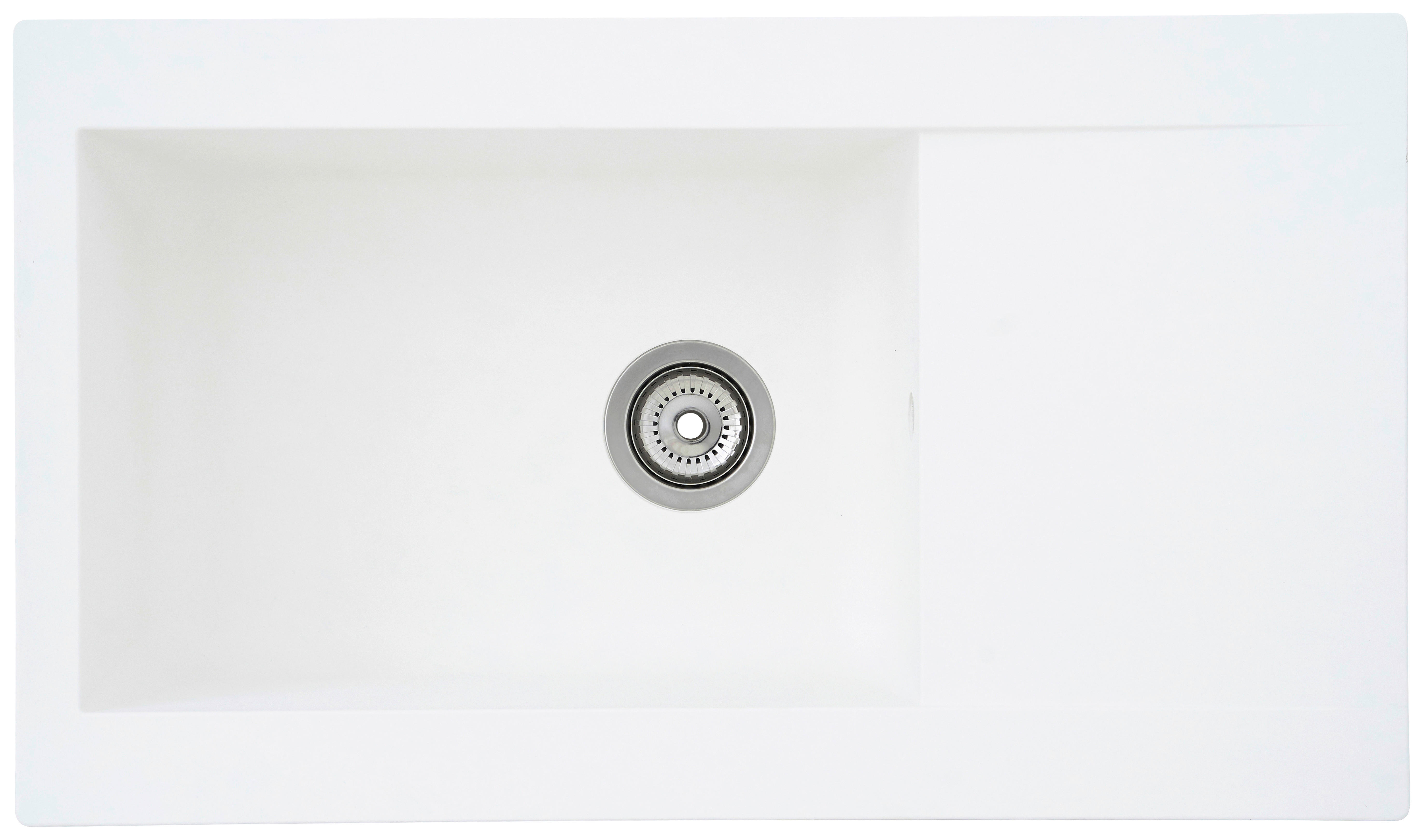 Respekta Einbauspüle Denver 86 x 50 W weiß Mineralite B/H/T: ca. 86x20x50 cm Denver 86 x 50 W - weiß (86,00/20,00/50,00cm) - Respekta
