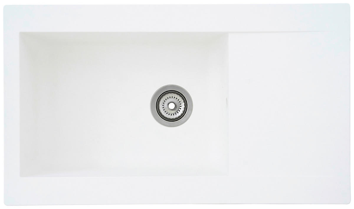 Respekta Einbauspüle Denver 86 x 50 W weiß Mineralite B/H/T: ca. 86x20x50 cm Denver 86 x 50 W - weiß (86,00/20,00/50,00cm) - Respekta
