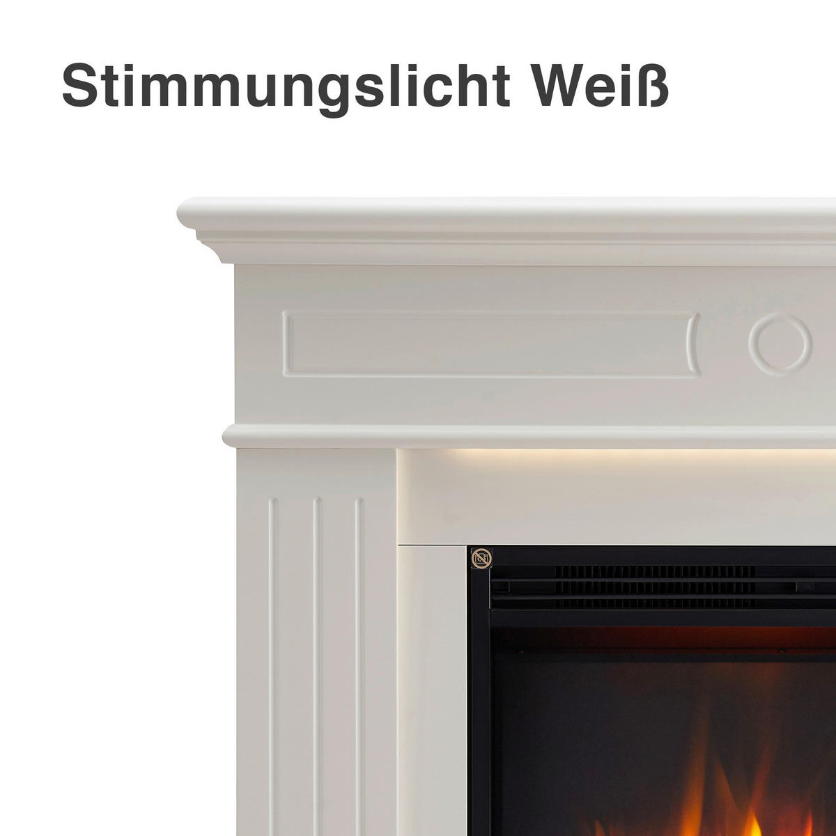 Balderia Elektrischer Kamin Elektrischer-Kamin Leandros weiß MDF B/H/T: ca. 110x95x24,9 cm El.-Kamin Leandros EF321A-MT321A-W - weiß (110,00/95,00/24,90cm) - Balderia